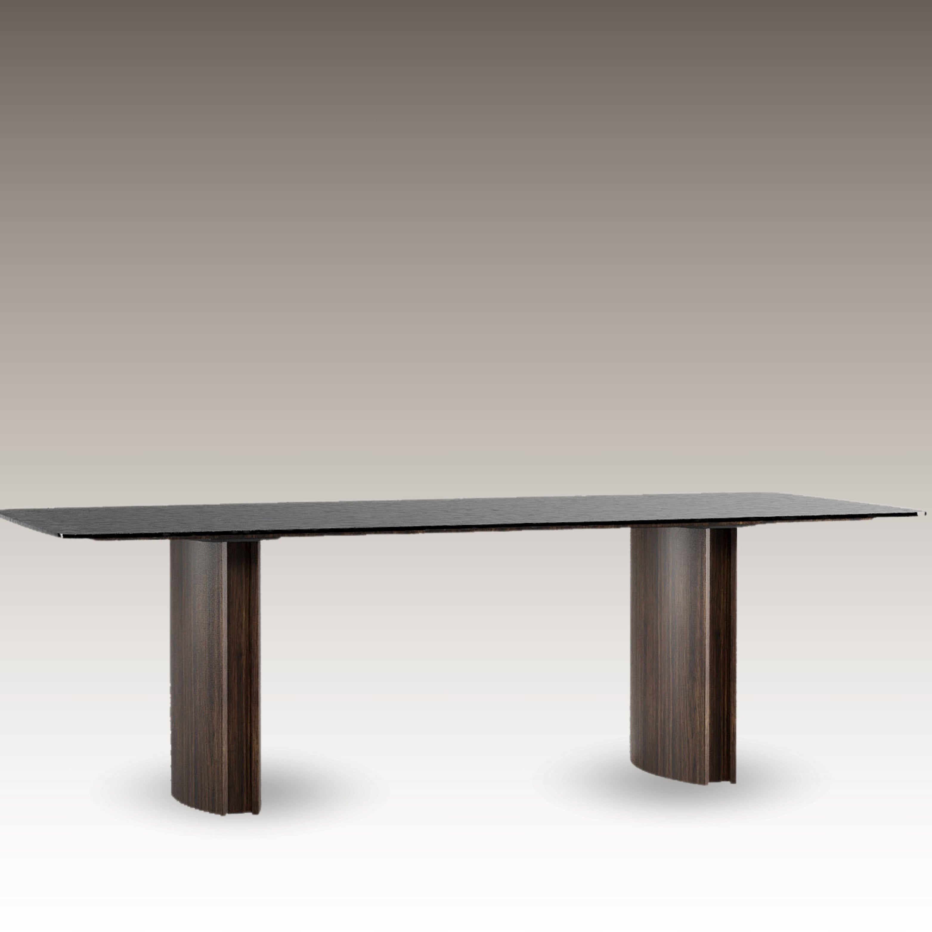 Flow Glass Dining Table in Studio