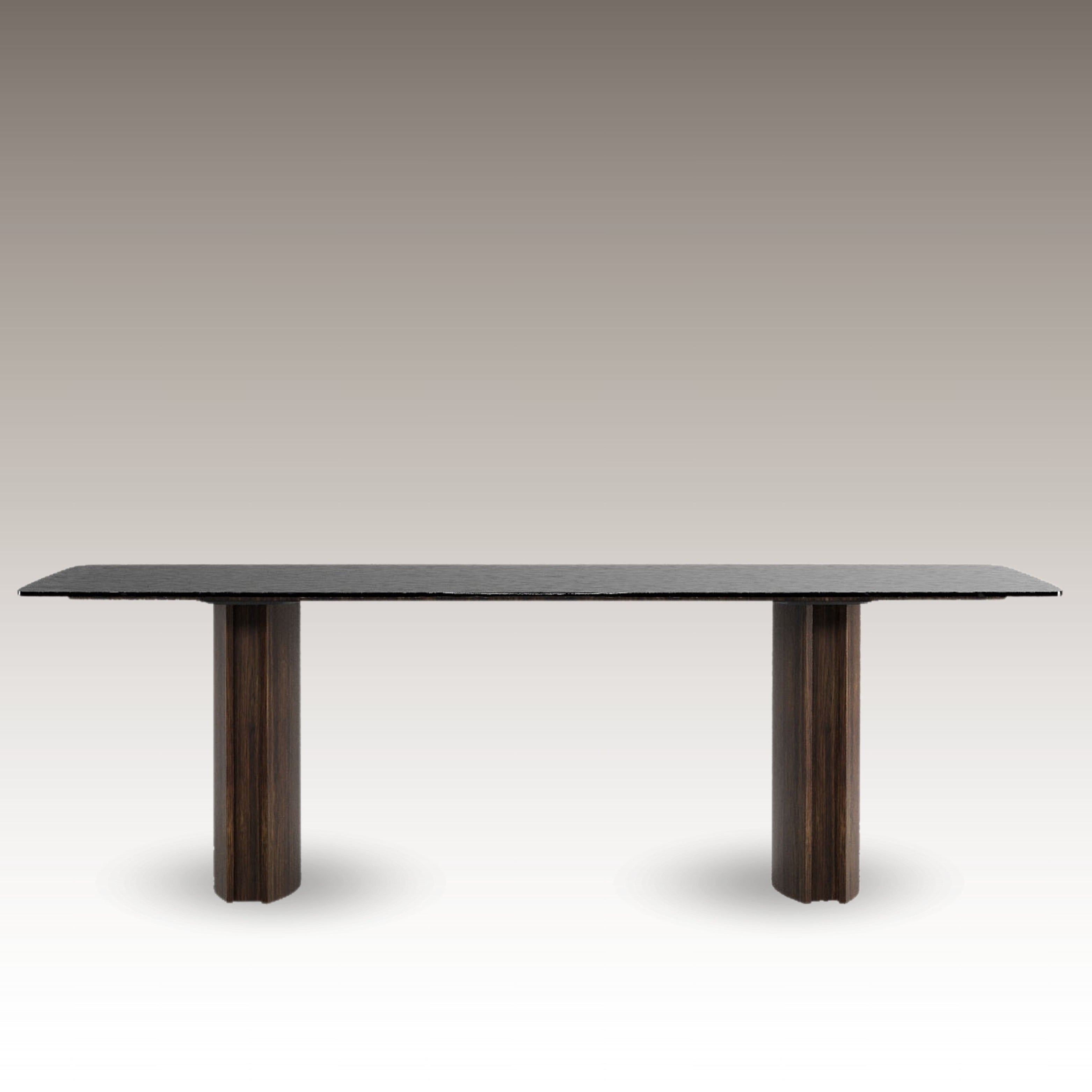 Flow Glass Dining Table in Studio