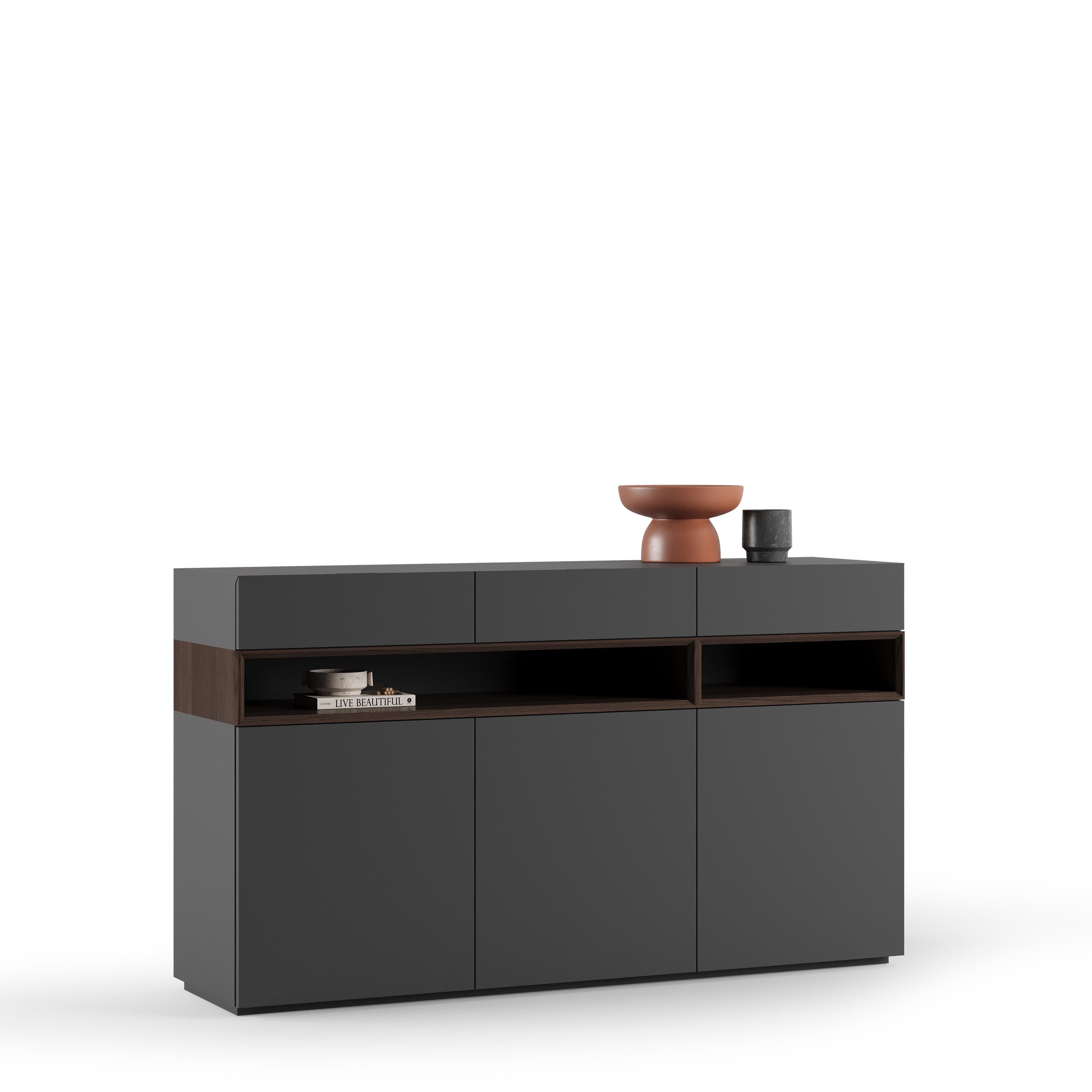 Side angle of the Lupa Console showcasing its elegant structure and premium finish.