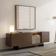 Moderno Sideboard in modern living room – wooden storage cabinet with drawers and seamless design