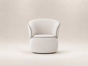Moss Swivel Armchair by Canapy Furniture featuring soft curves, tailored upholstery and a discreet 360 degree swivel base