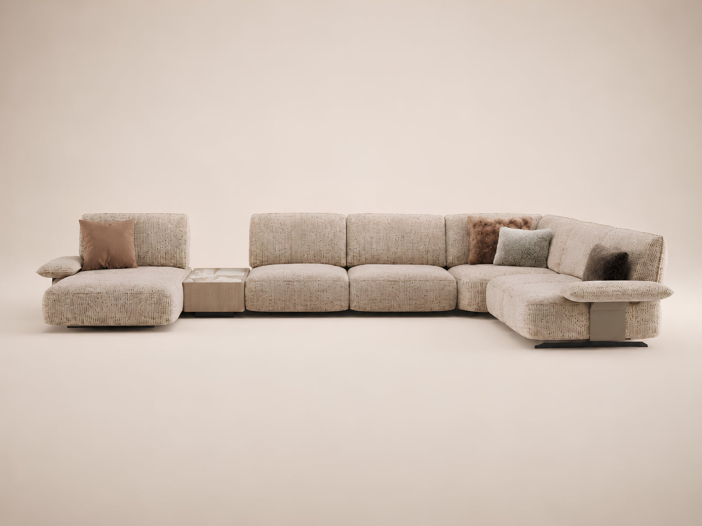 Vento Modular Sofa by Canapy Furniture featuring rounded contours, textured upholstery and a low modern profile