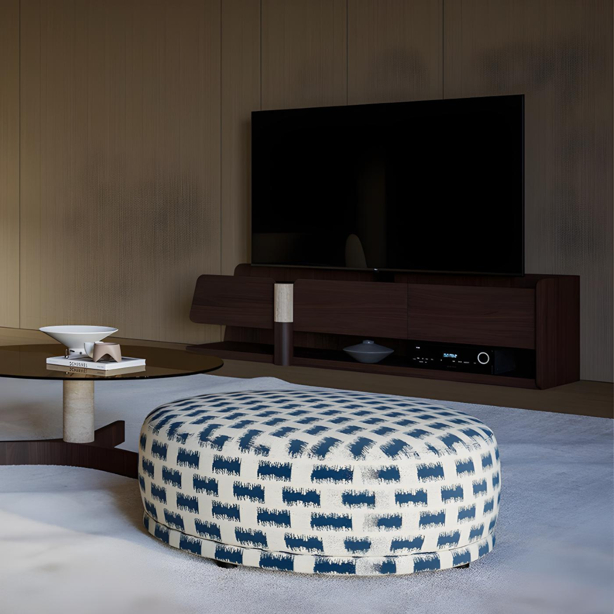 Cascade TV Unit with modern design and customizable storage, ideal for contemporary living spaces. Available with fast shipping across the GTA and Canada.