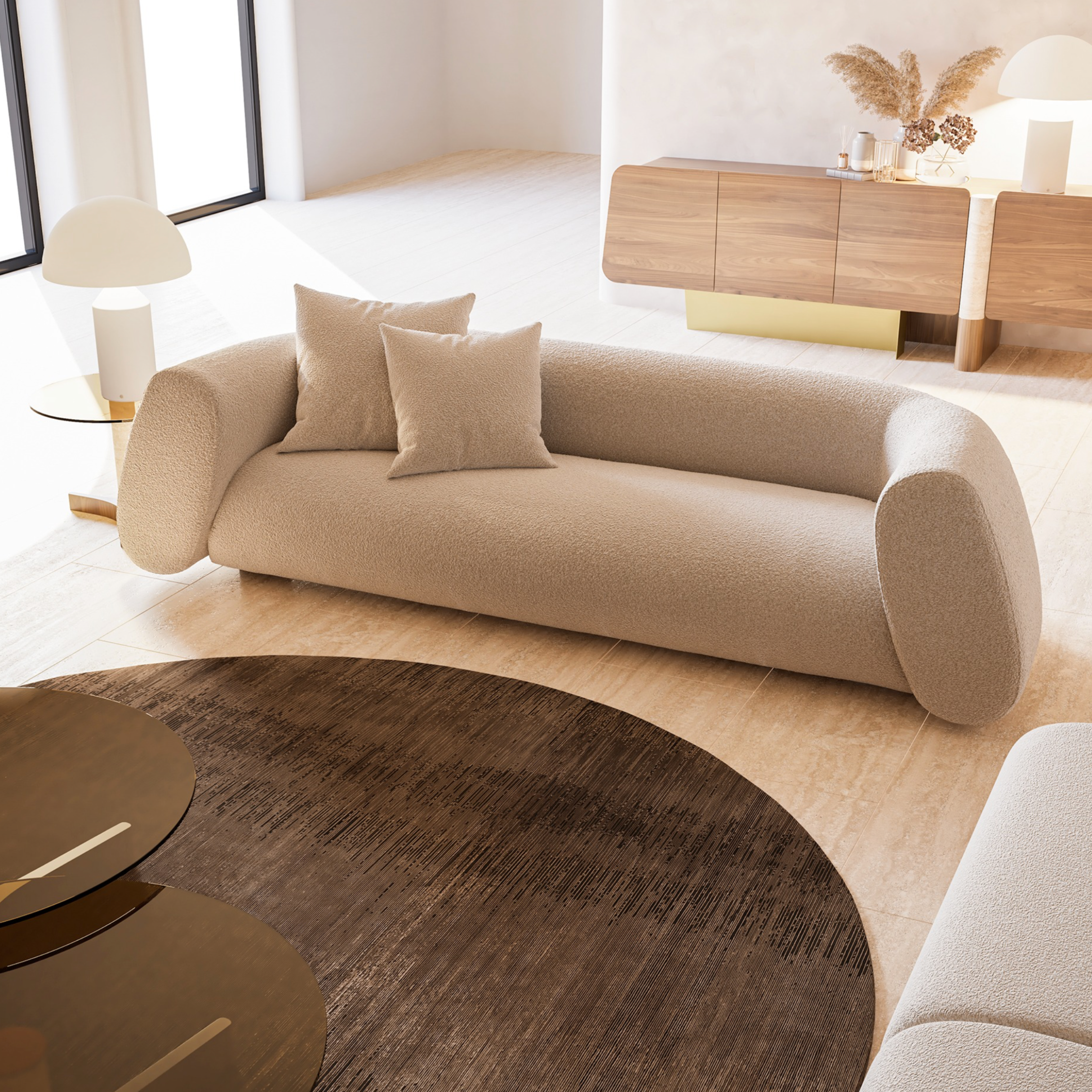 Cascade Sofa with modern lines and customizable design, offering luxurious comfort for contemporary spaces. Available with fast shipping across the GTA and Canada.