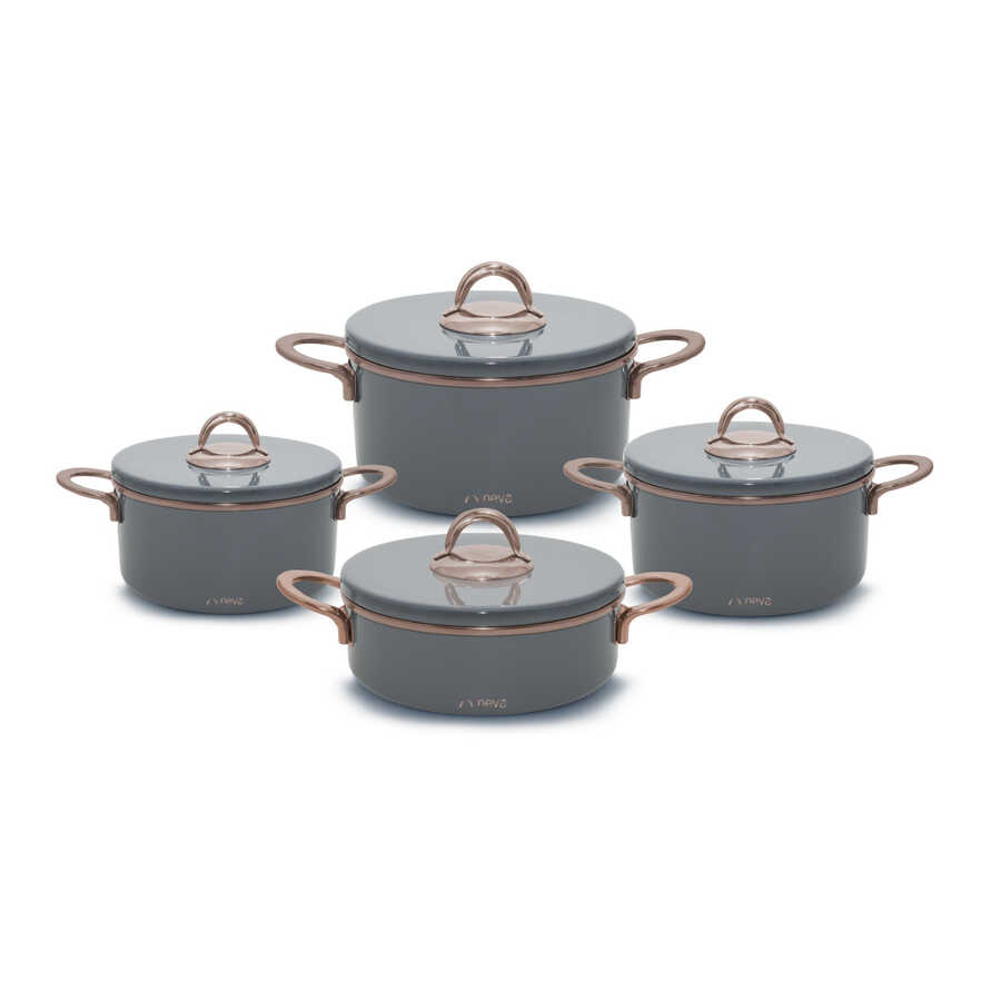 Gray 8 Pcs Pot Set