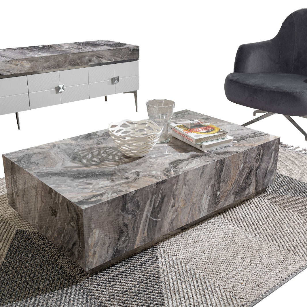 Bella Marble Coffee Table with luxurious white marble top and modern design, ideal for contemporary interiors. Available with fast shipping across the GTA and Canada.
