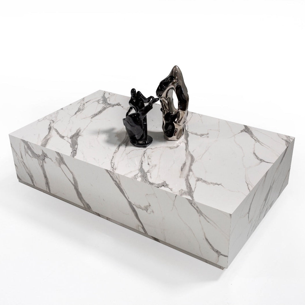 Bella Marble Coffee Table with luxurious white marble top and modern design, ideal for contemporary interiors. Available with fast shipping across the GTA and Canada.