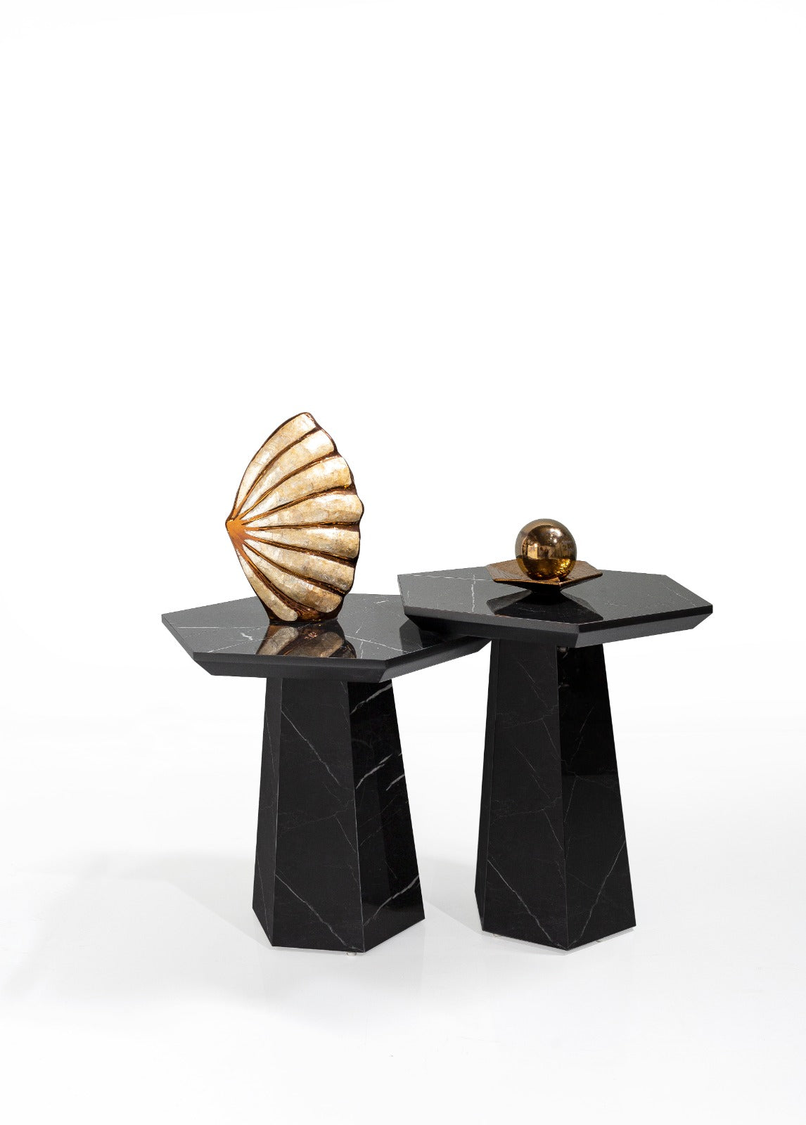 Black Pearly Marble Coffee Table with luxurious marble top and modern design, ideal for elegant interiors. Available with fast shipping across the GTA and Canada.