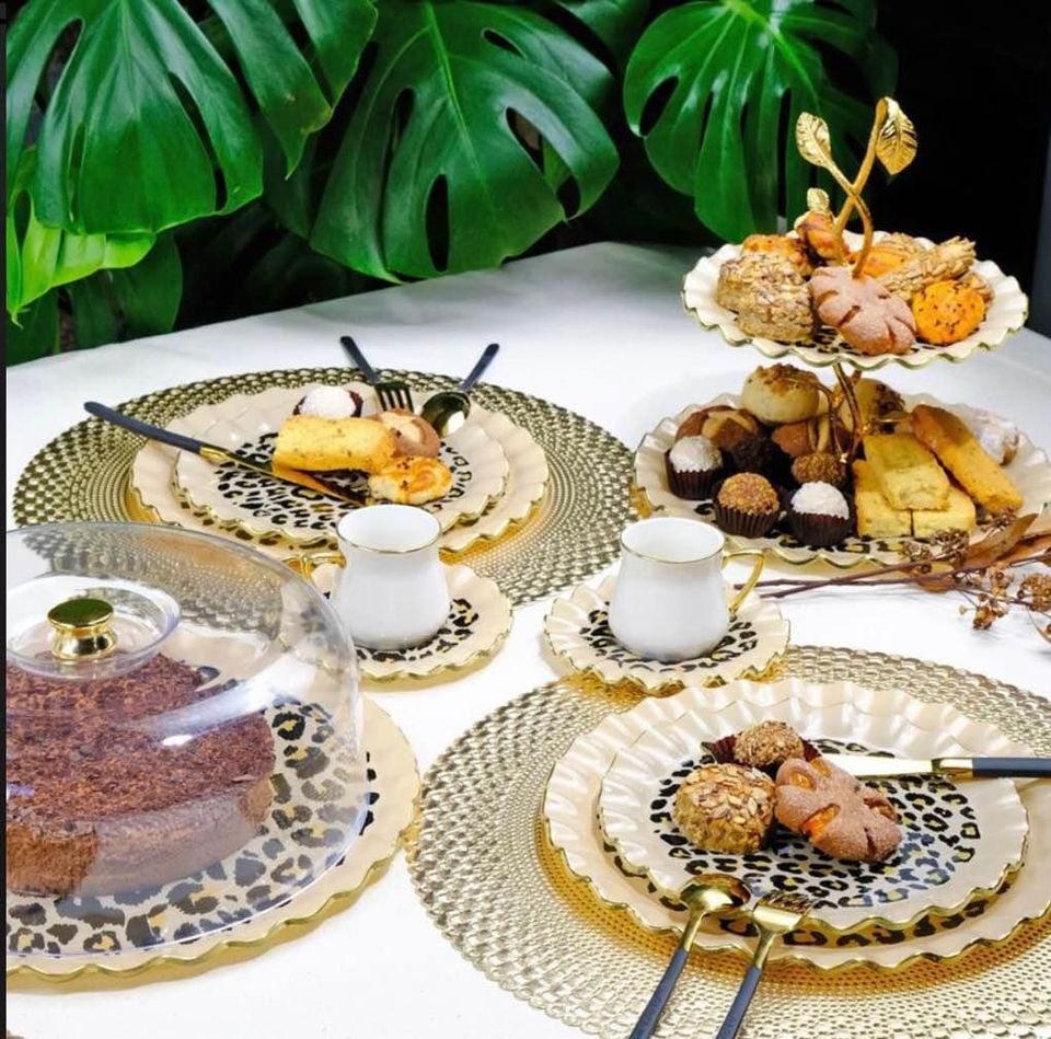 Leopard Cream Espresso Coffee Set