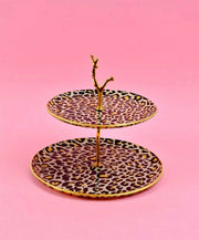Leopard Tiered Cupcake Stand