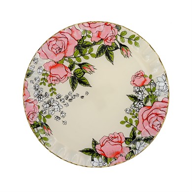 Floral Cream Cake Plates