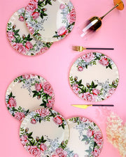 Floral Cream Cake Plates