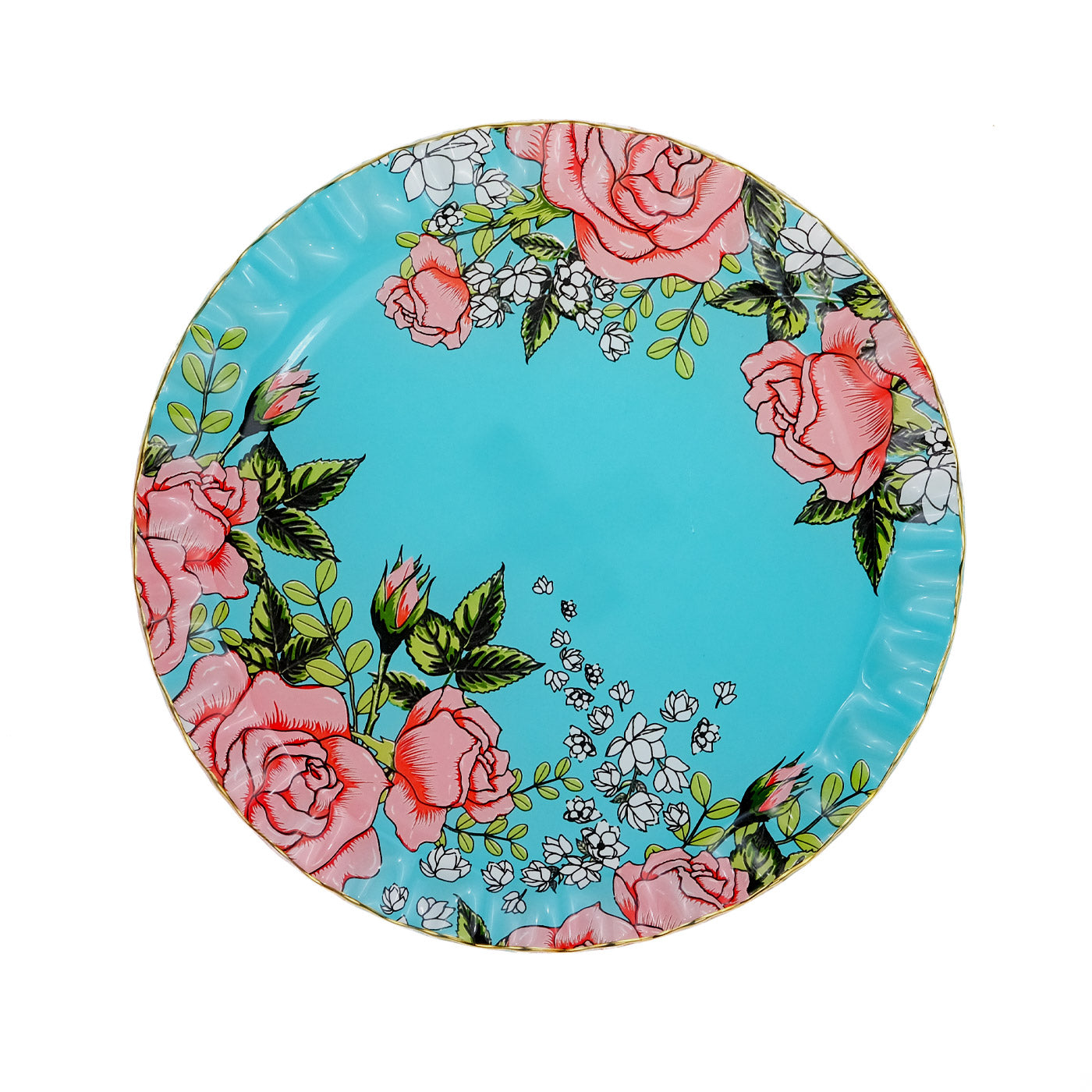 Floral Mint Serving Plate Set