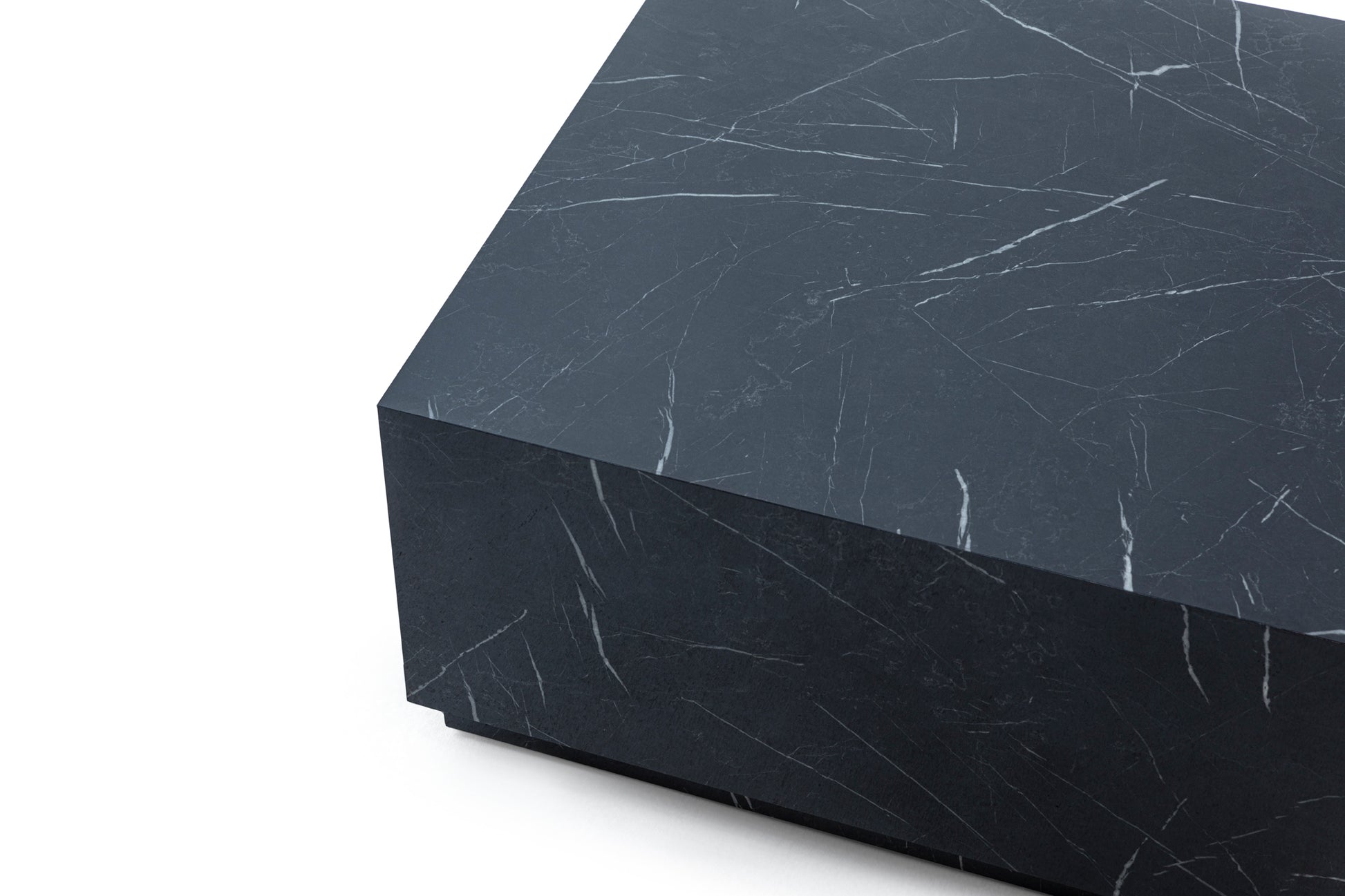 Black Marble Square Coffee Table featuring a sleek marble top and modern design, ideal for luxury interiors. Available with fast shipping across the GTA and Canada.