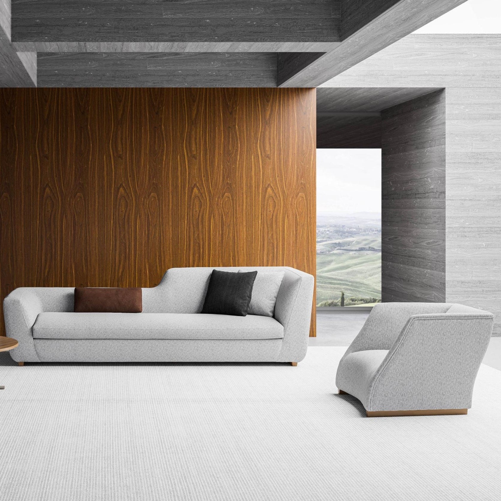 Vogue Sofa with a modern, elegant design, upholstered in luxurious fabric for customizable comfort.