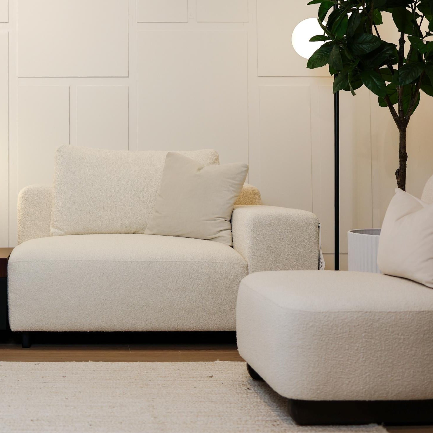 Aura Sofa with modern design, plush customizable seating, and luxurious comfort for contemporary interiors. Available with fast shipping across the GTA and Canada.