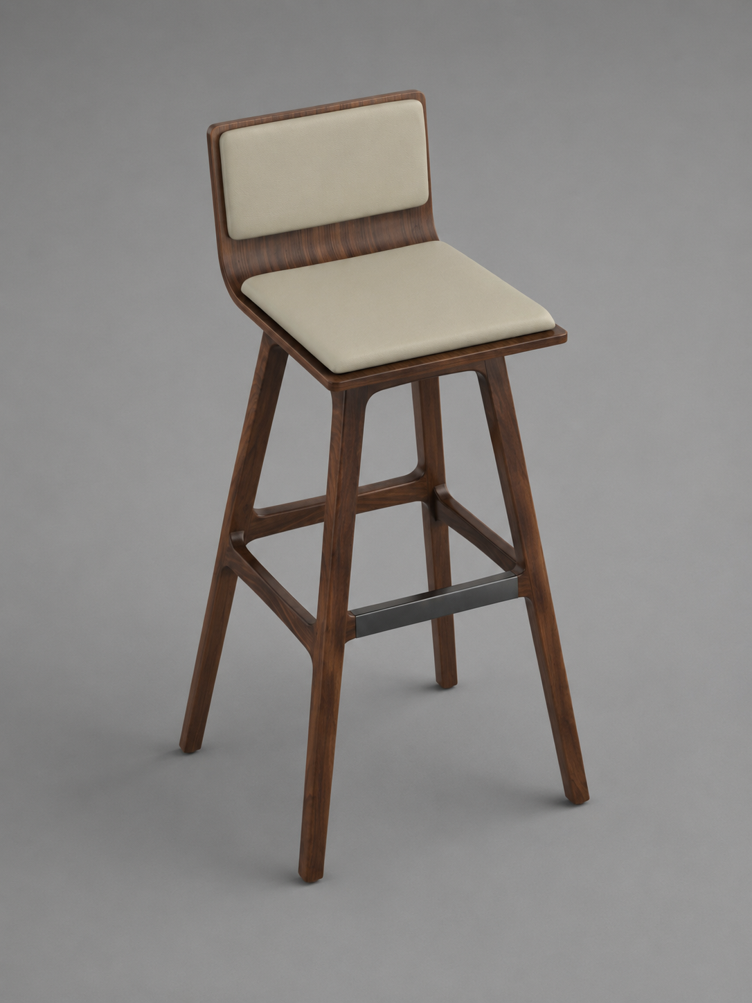 Arc Stool – Modern Wooden Bar Stool with Upholstered Seat