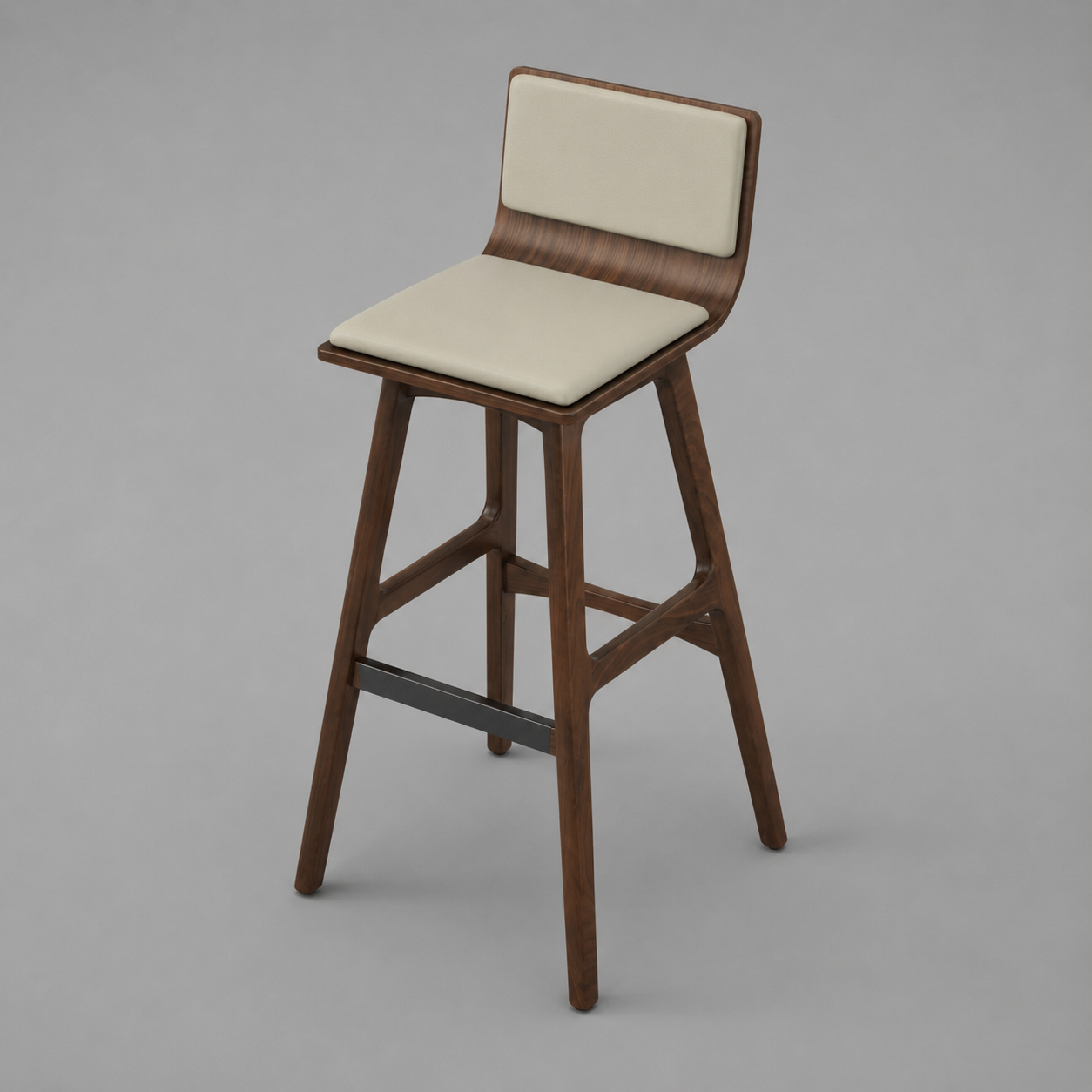 Arc Stool – Modern Wooden Bar Stool with Upholstered Seat