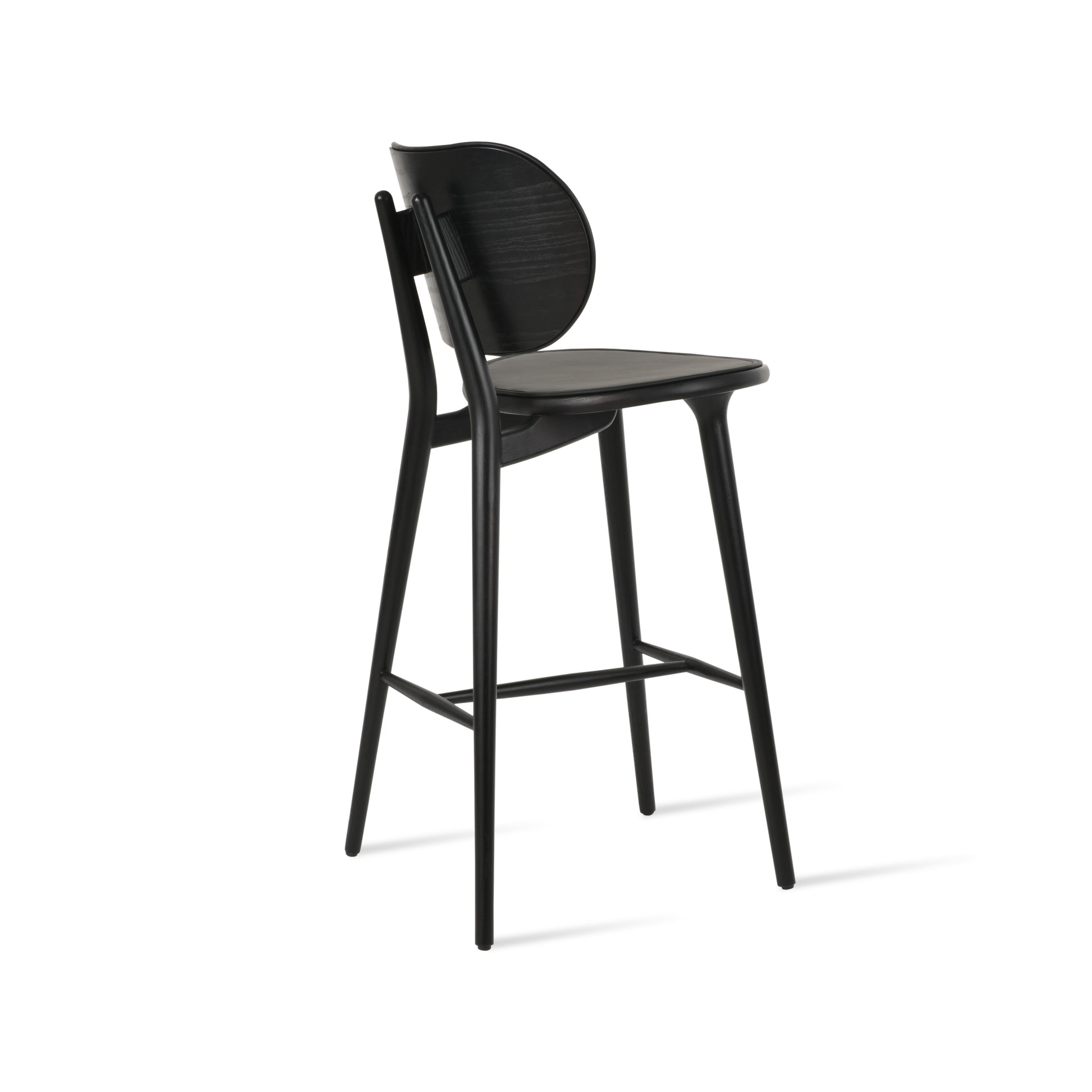 Black bar stool on a white background