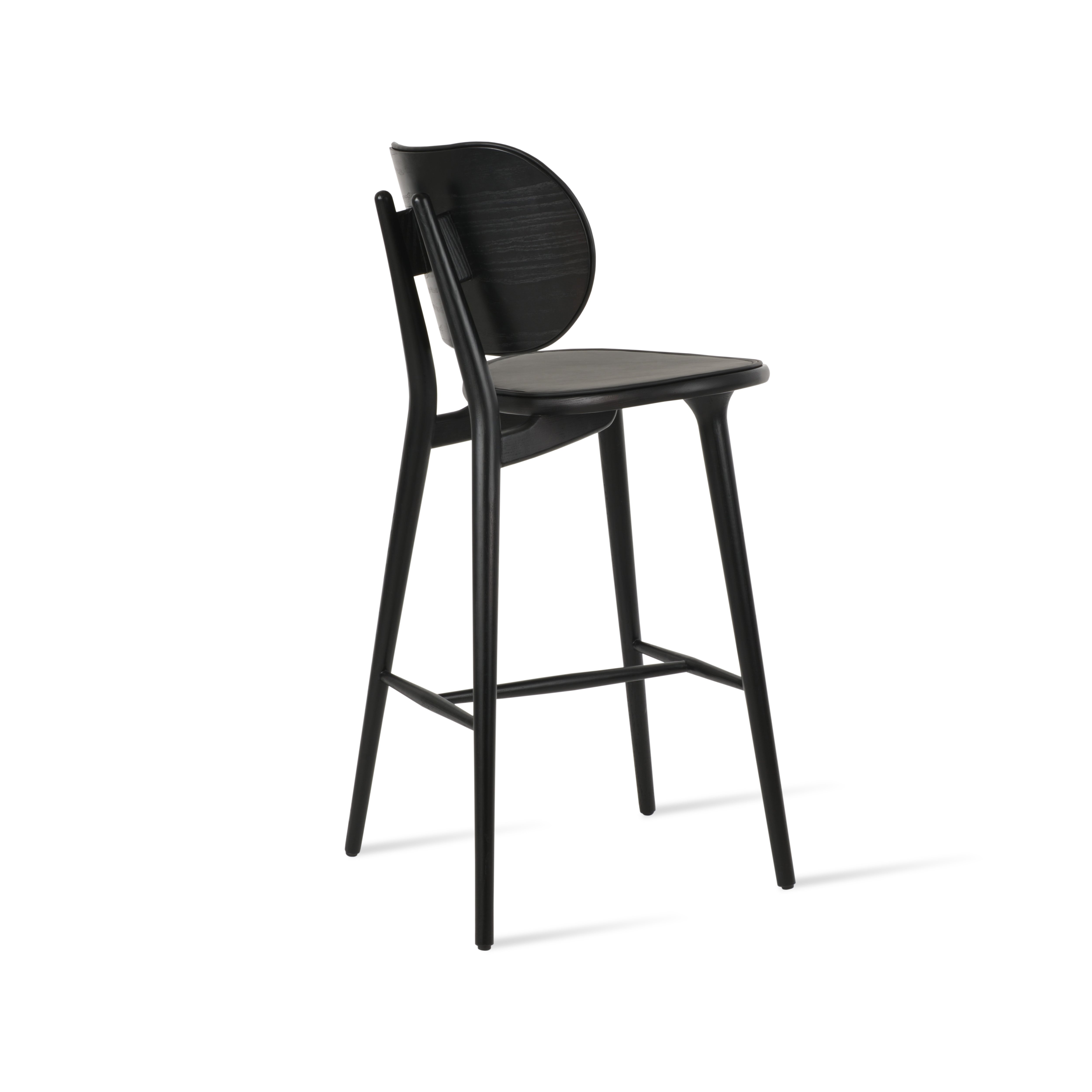 Black bar stool on a white background