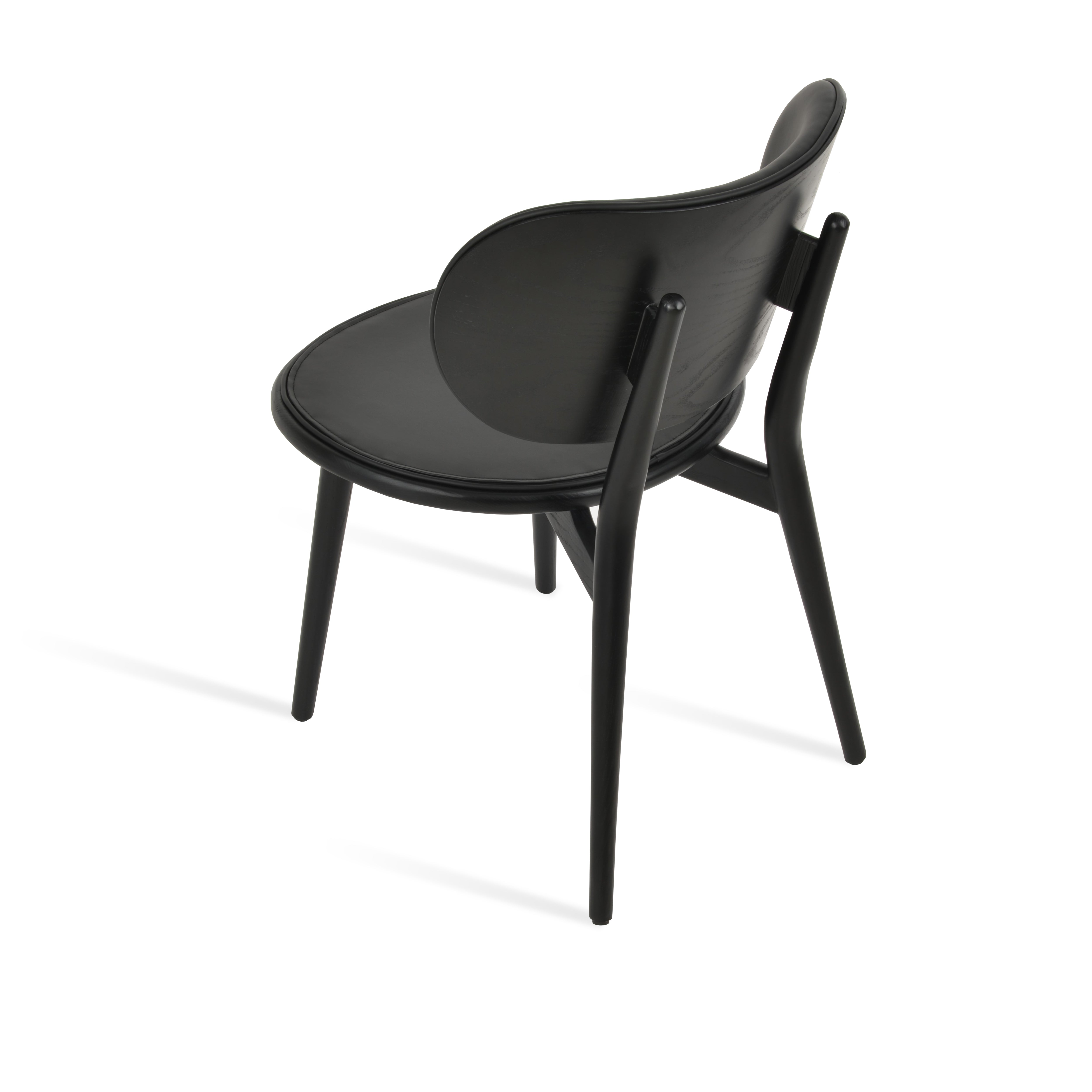 Aaron Dining Chair showcasing sleek black design and durable construction, perfect for modern dining spaces.