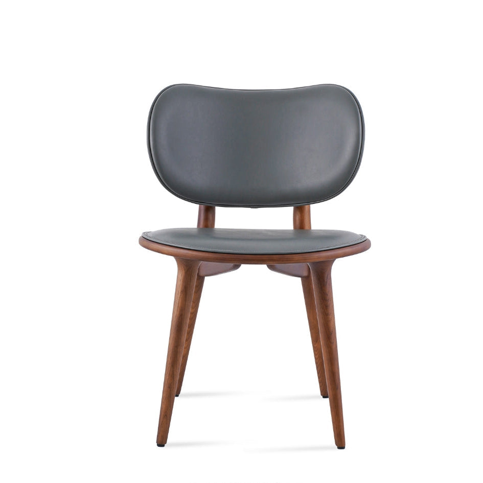 Aaron Dining Chair in Grey PPM-S with Ash Walnut Finish, showcasing stylish design and durable construction.