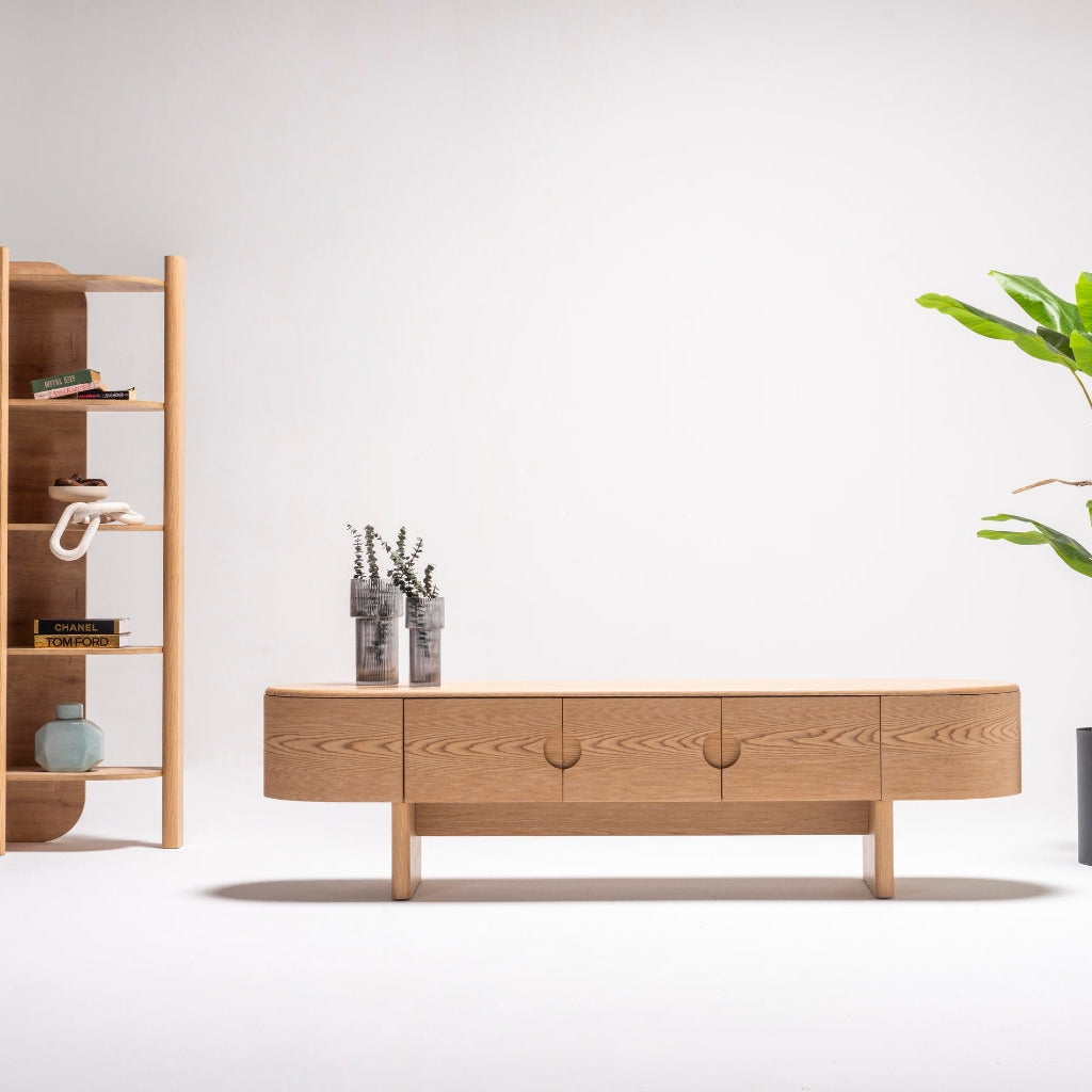 Close-up of the Alva Console’s premium drawer design, highlighting its craftsmanship.