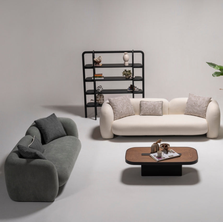 Front view of the Alva Sofa with a versatile design for contemporary and minimalist interiors.