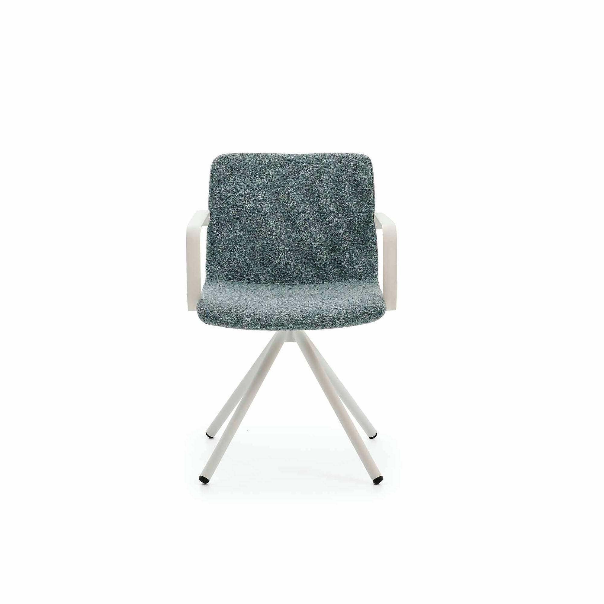 Chair with a green cushion on a white background