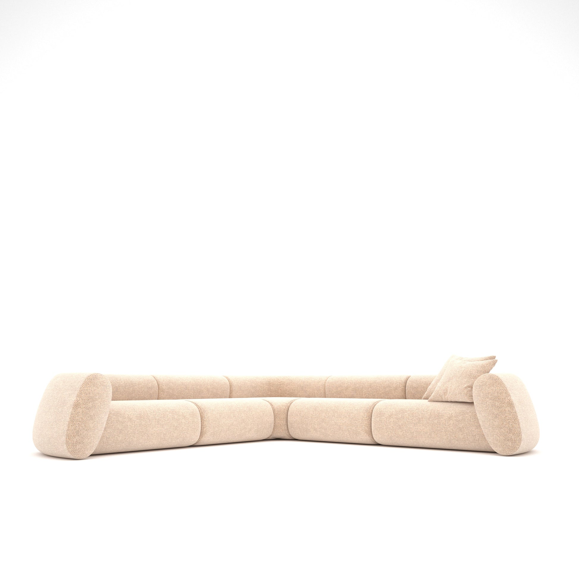 cascade modular sofa with modern beige fabric