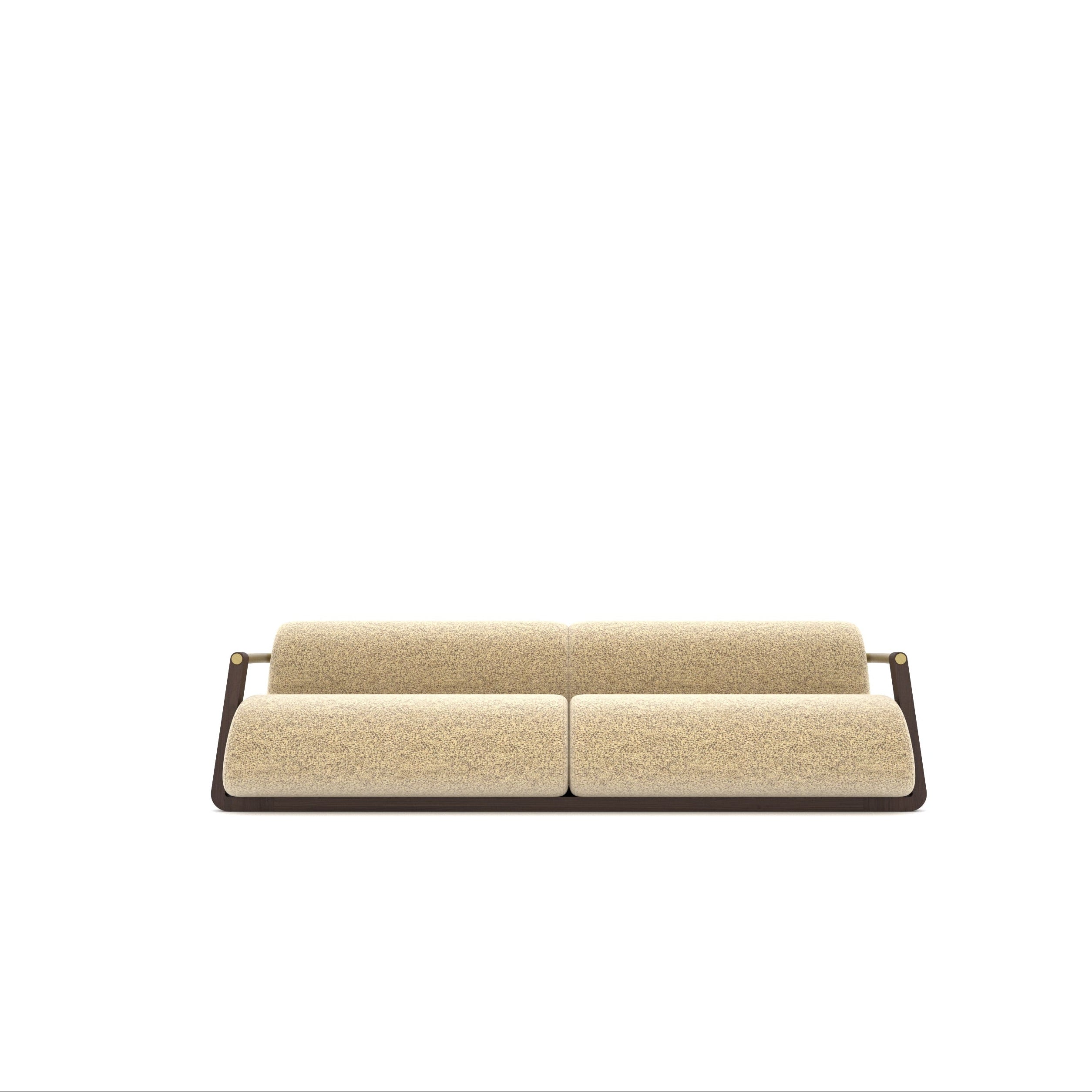 Beige sofa on a white background