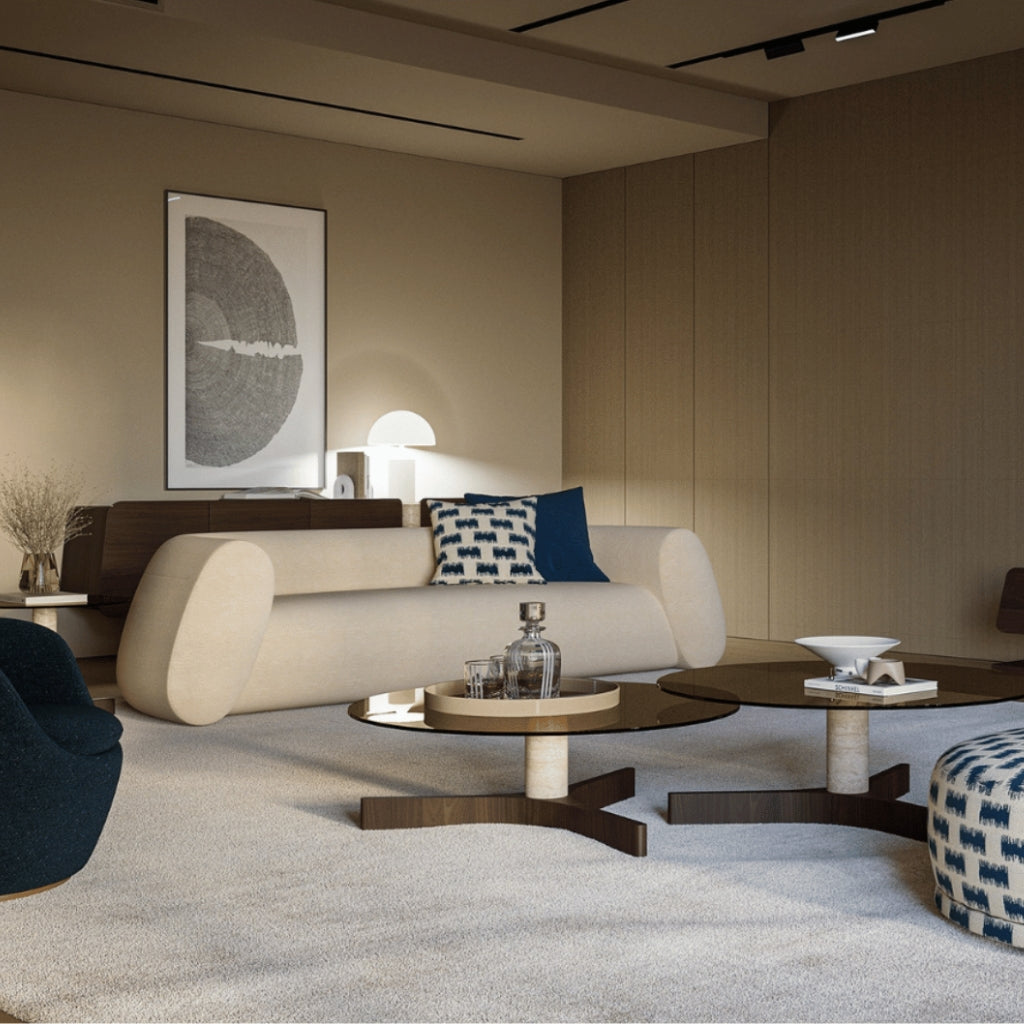 Spacious seating on Cascade Sofa, showing modern design by Canapy Furniture in GTA, Canada