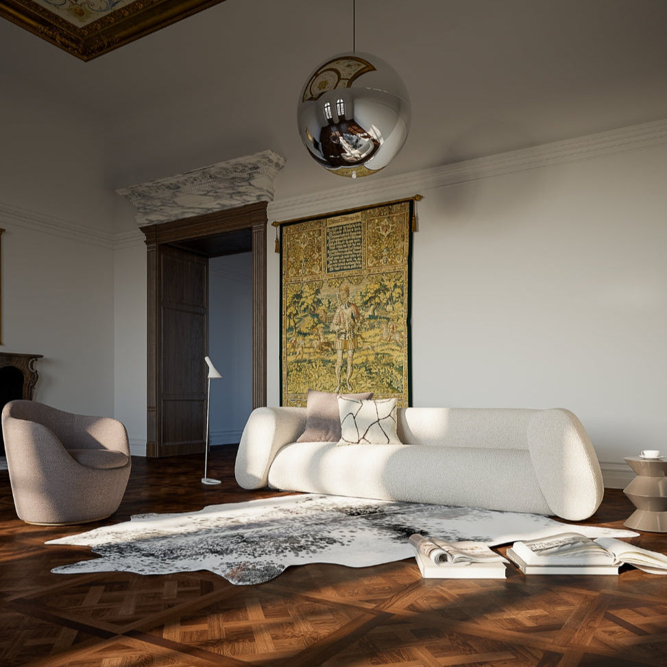Side view of Cascade Sofa with curved design by Canapy Furniture, customizable in GTA, Canada