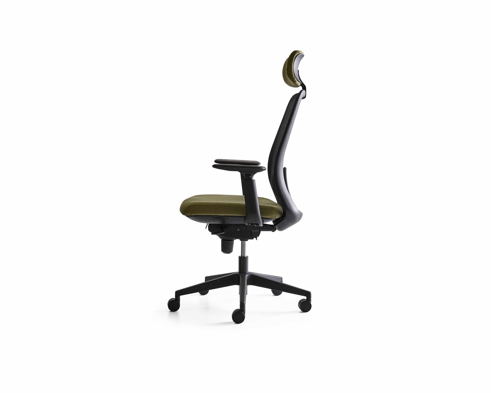 Modern office chair with adjustable backrest on a white background