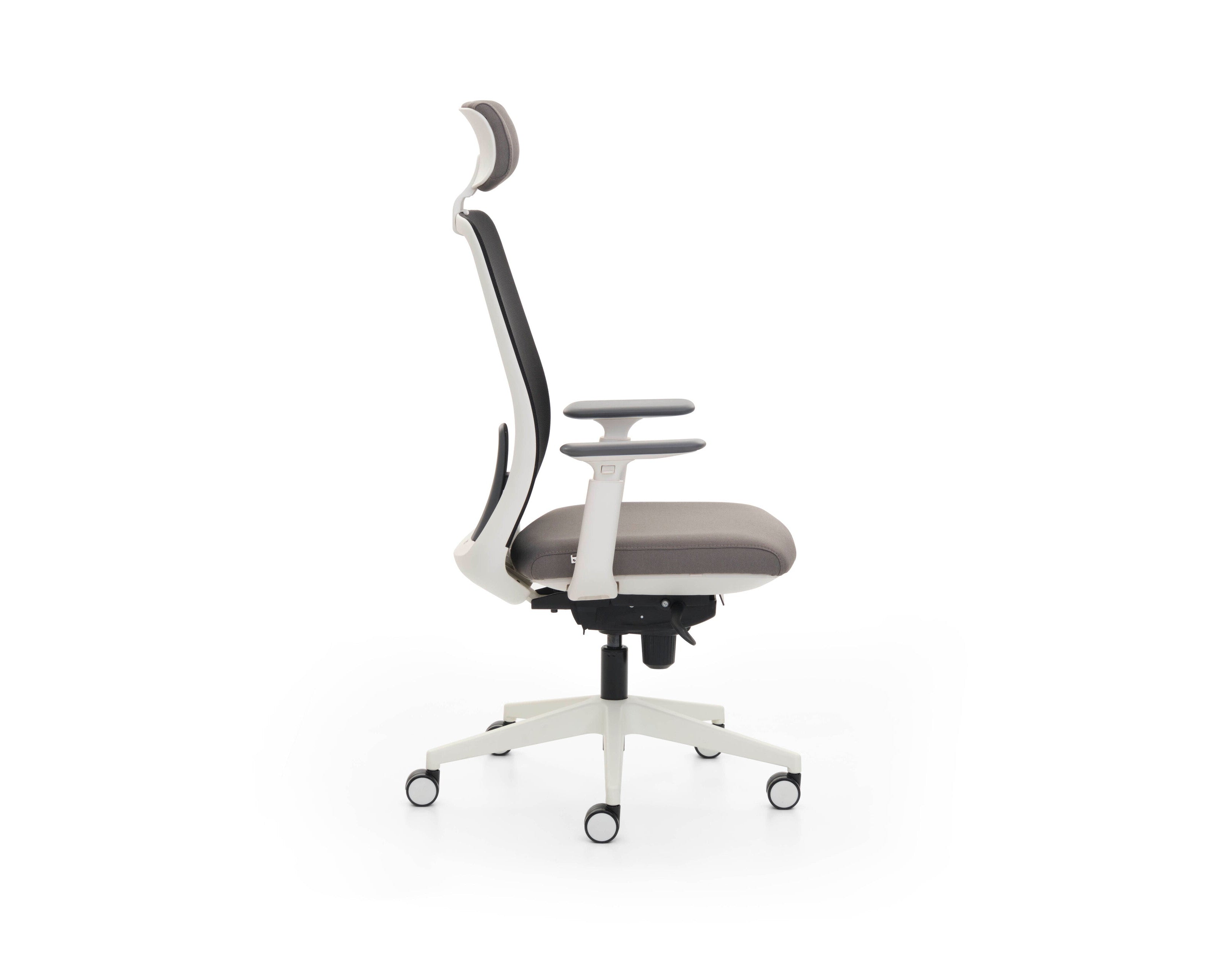 Gray office chair with a white background