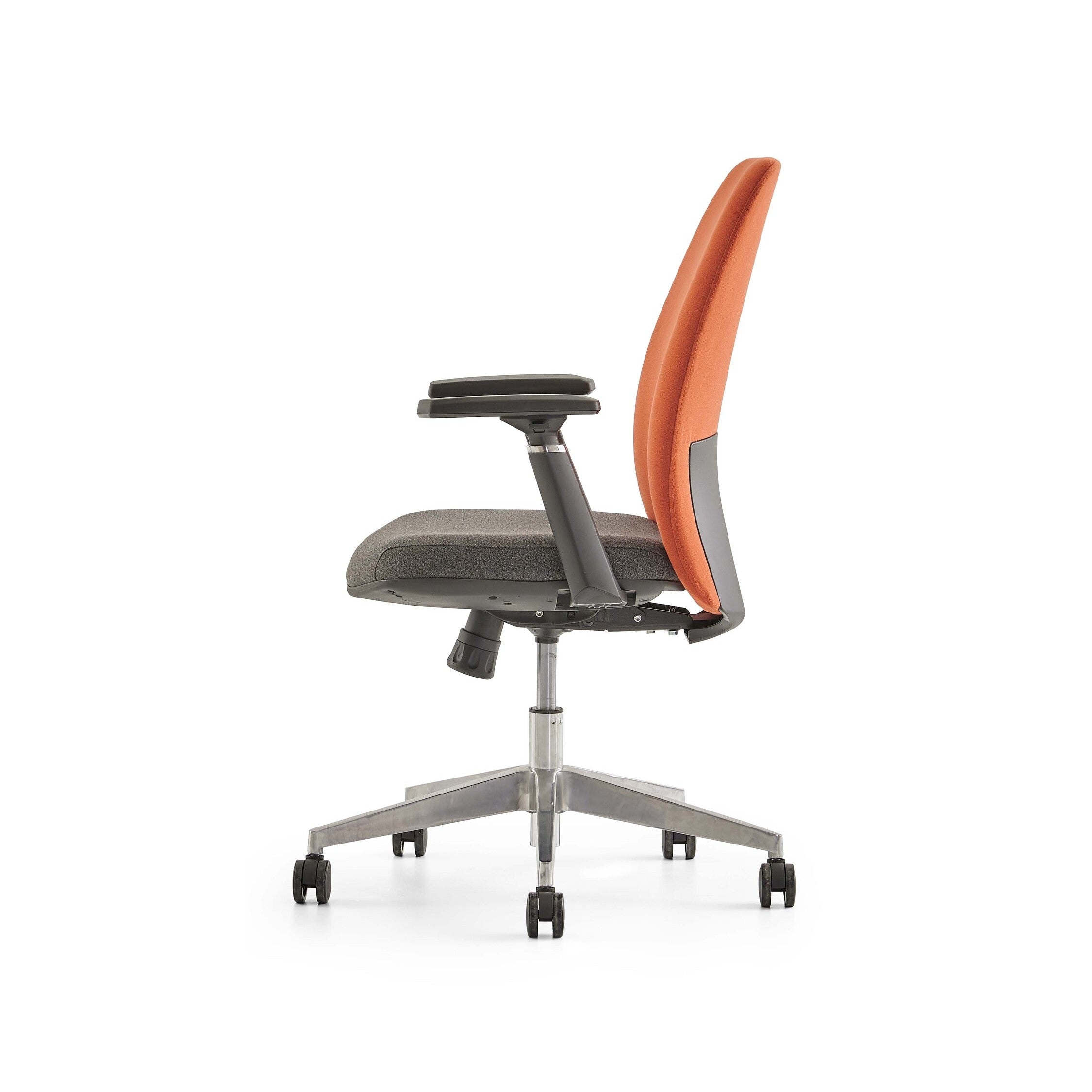 Fera Executive Chair with orange backrest and gray seat