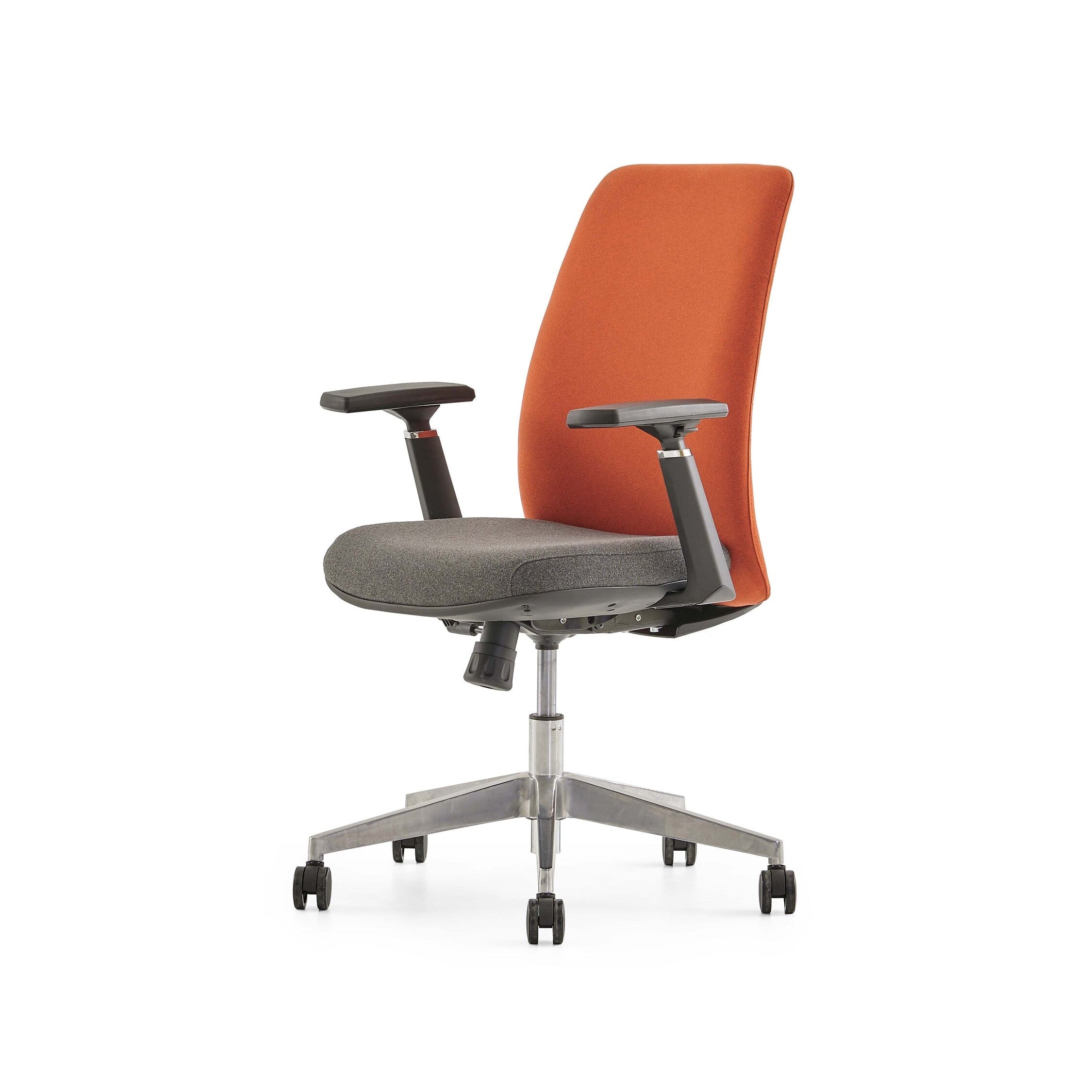 Fera Executive Chair in orange, angled view on white background