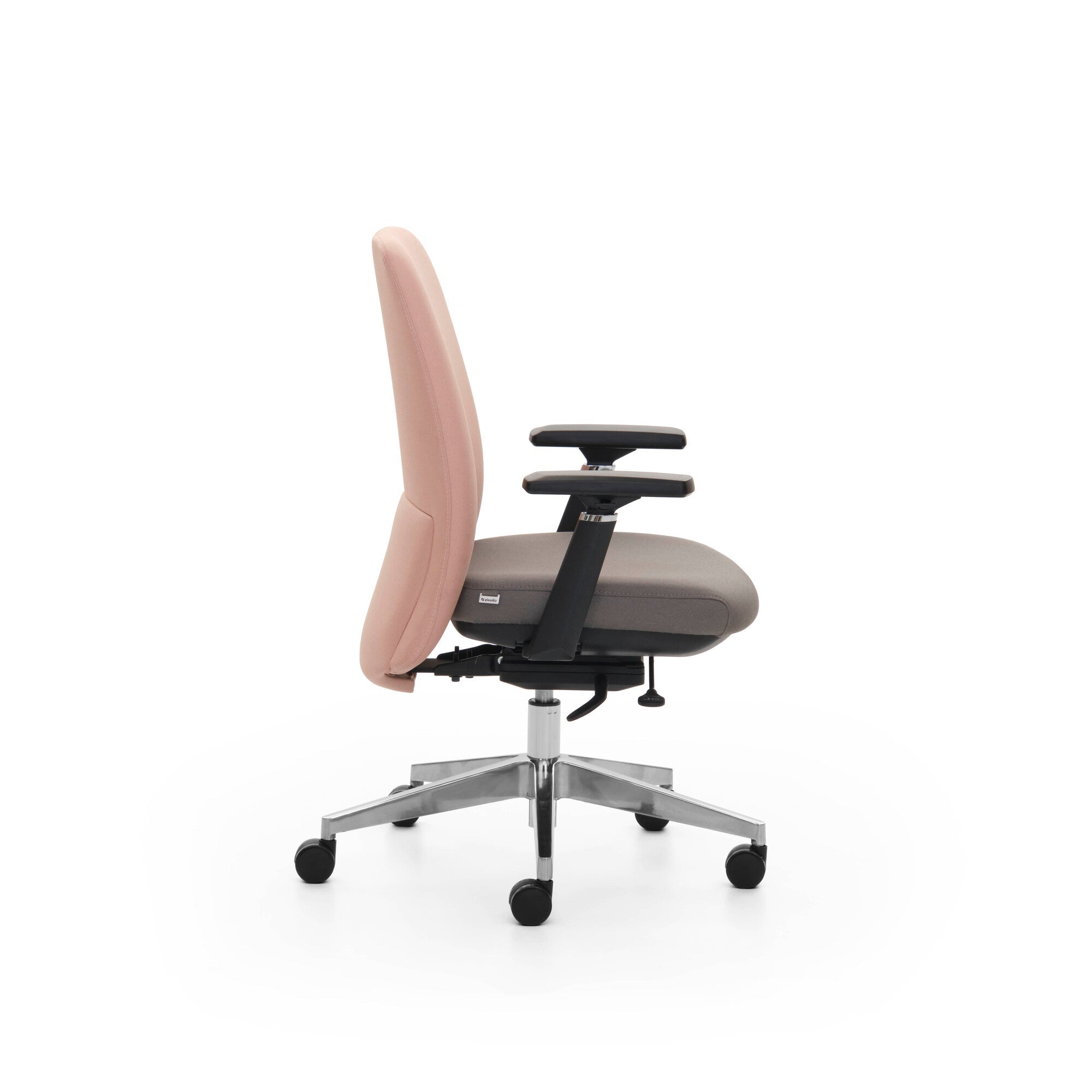 Office chair with beige backrest and gray seat on a white background