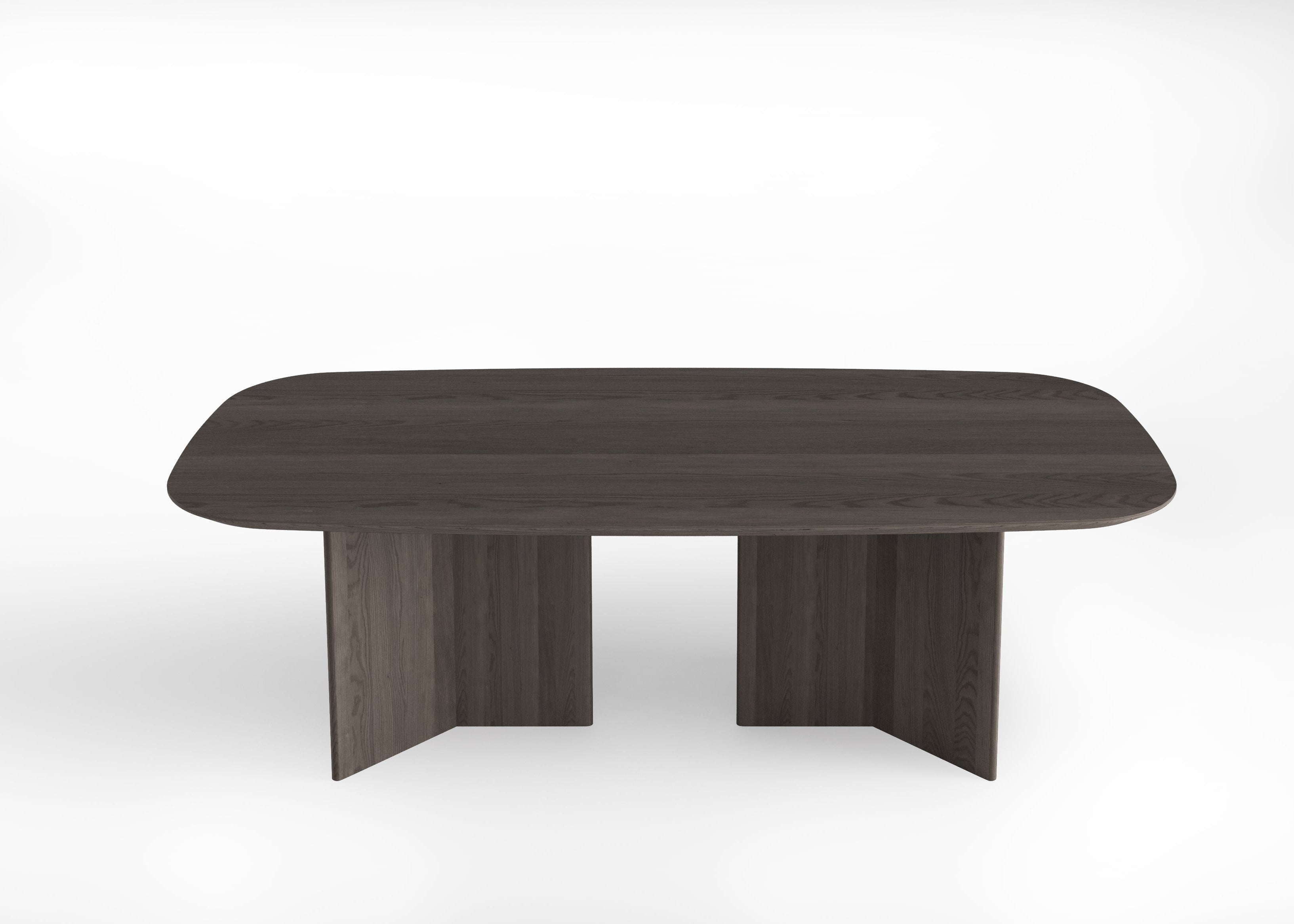 Dark wooden table on a white background