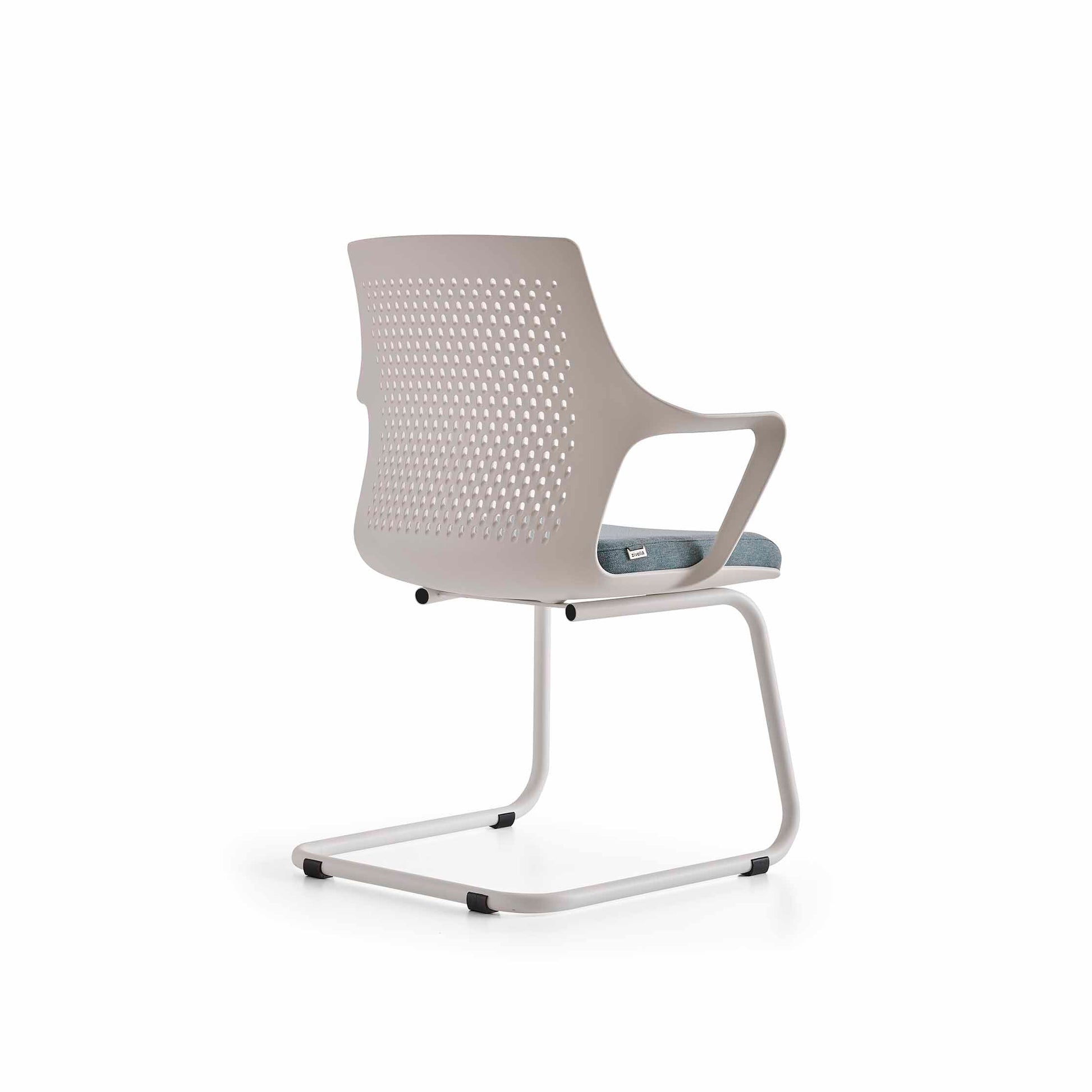 Modern office chair with a mesh backrest on a white background