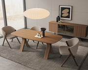 Close-up of the Koza Dining Table’s smooth surface, showcasing its high-quality materials and sleek finish.