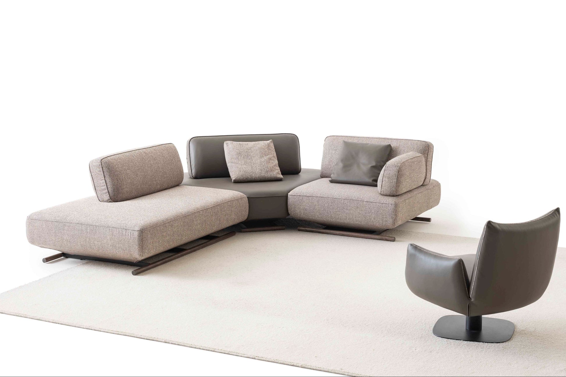 livia 3pieces corner modular sofa with armchair set