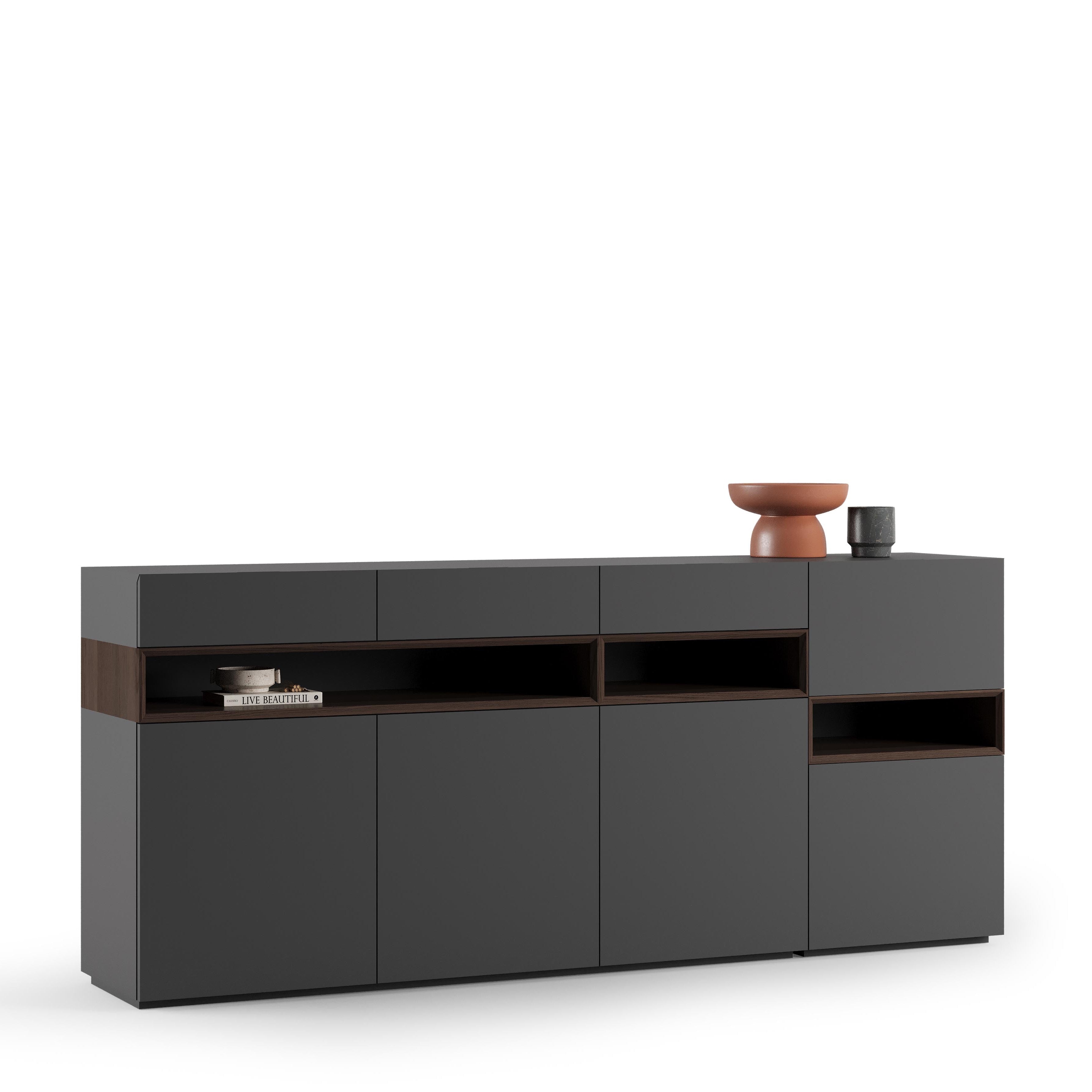 Front view of the Lupa Console featuring a sleek, modern design ideal for stylish interiors.