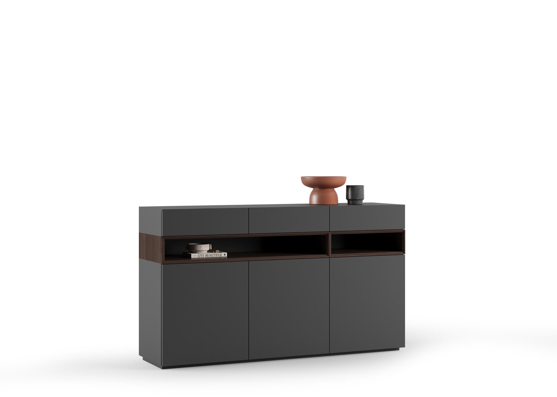 Side angle of the Lupa Console showcasing its elegant structure and premium finish.