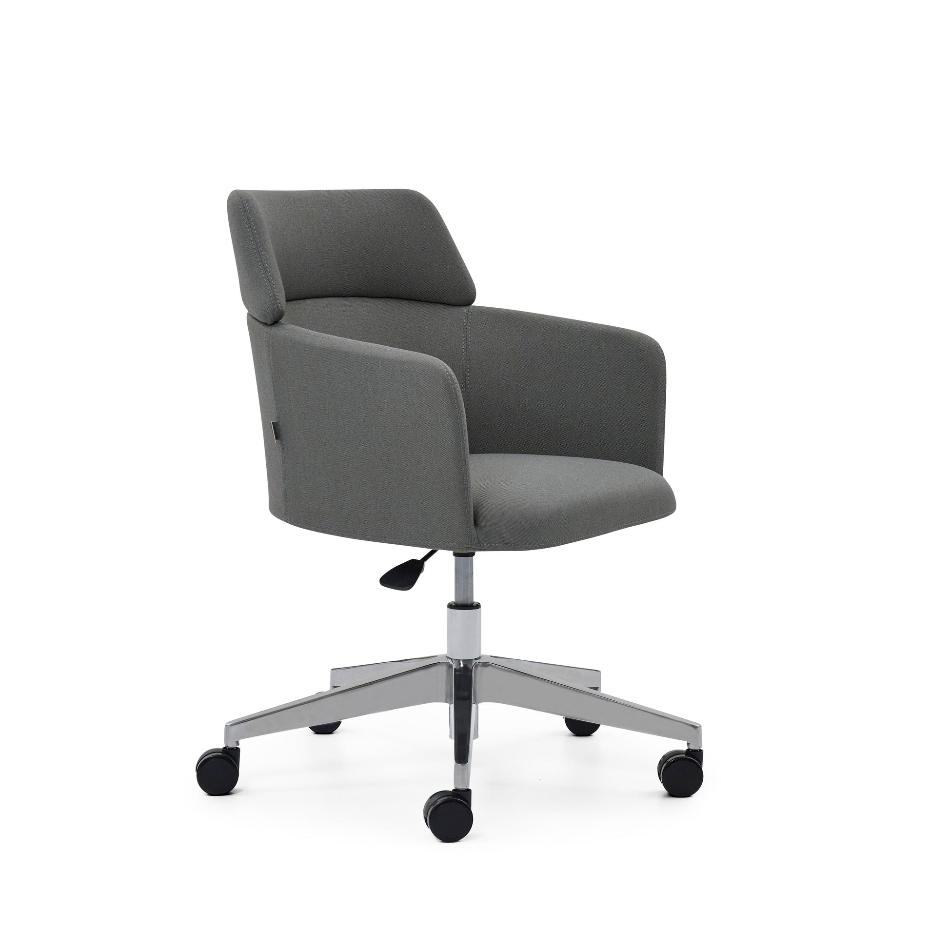 May Office Chair in gray, angled view on a white background