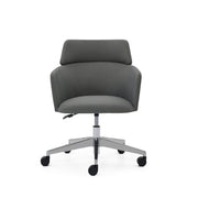 May Office Chair in gray with wheels on a white background