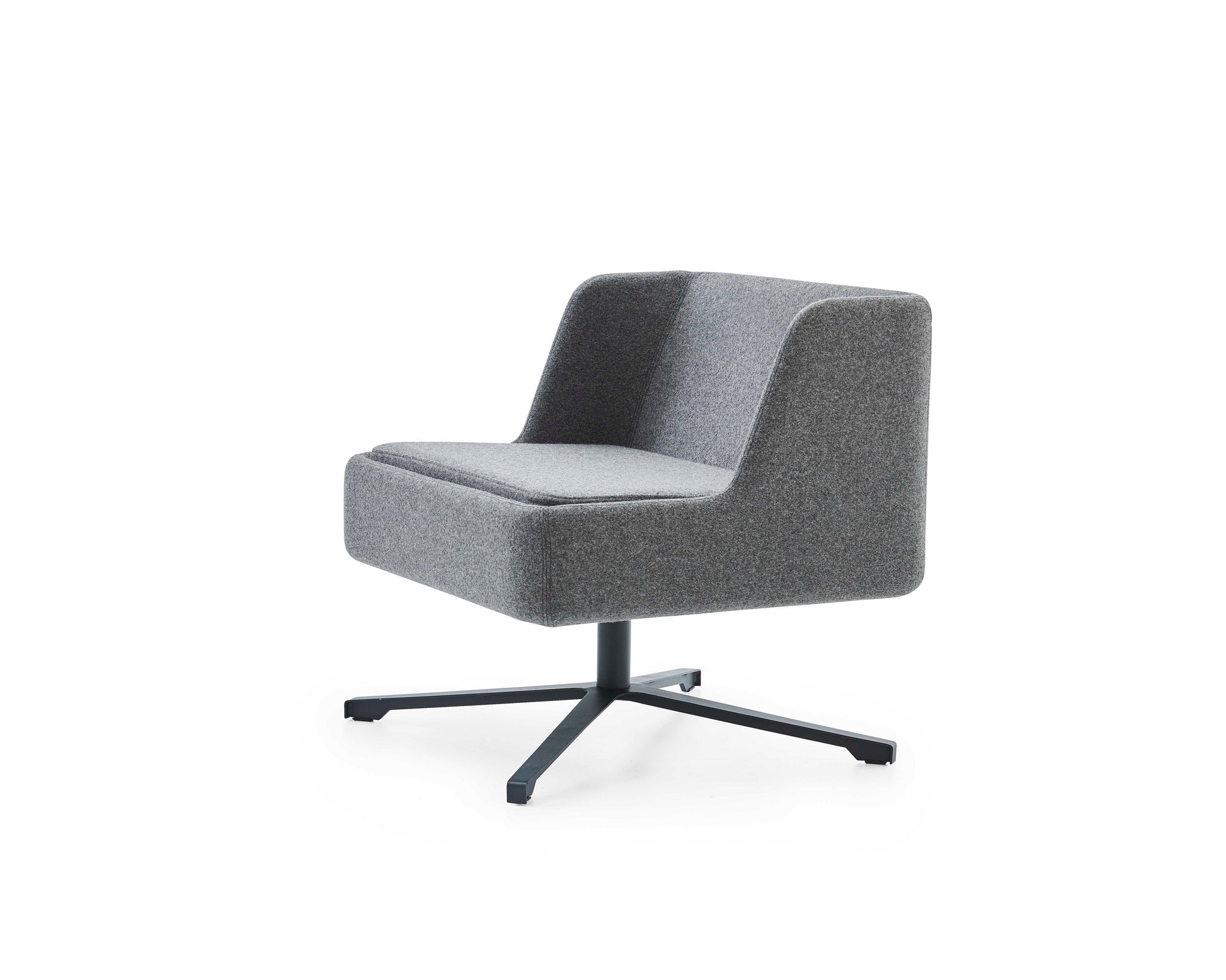 Gray swivel chair on a white background