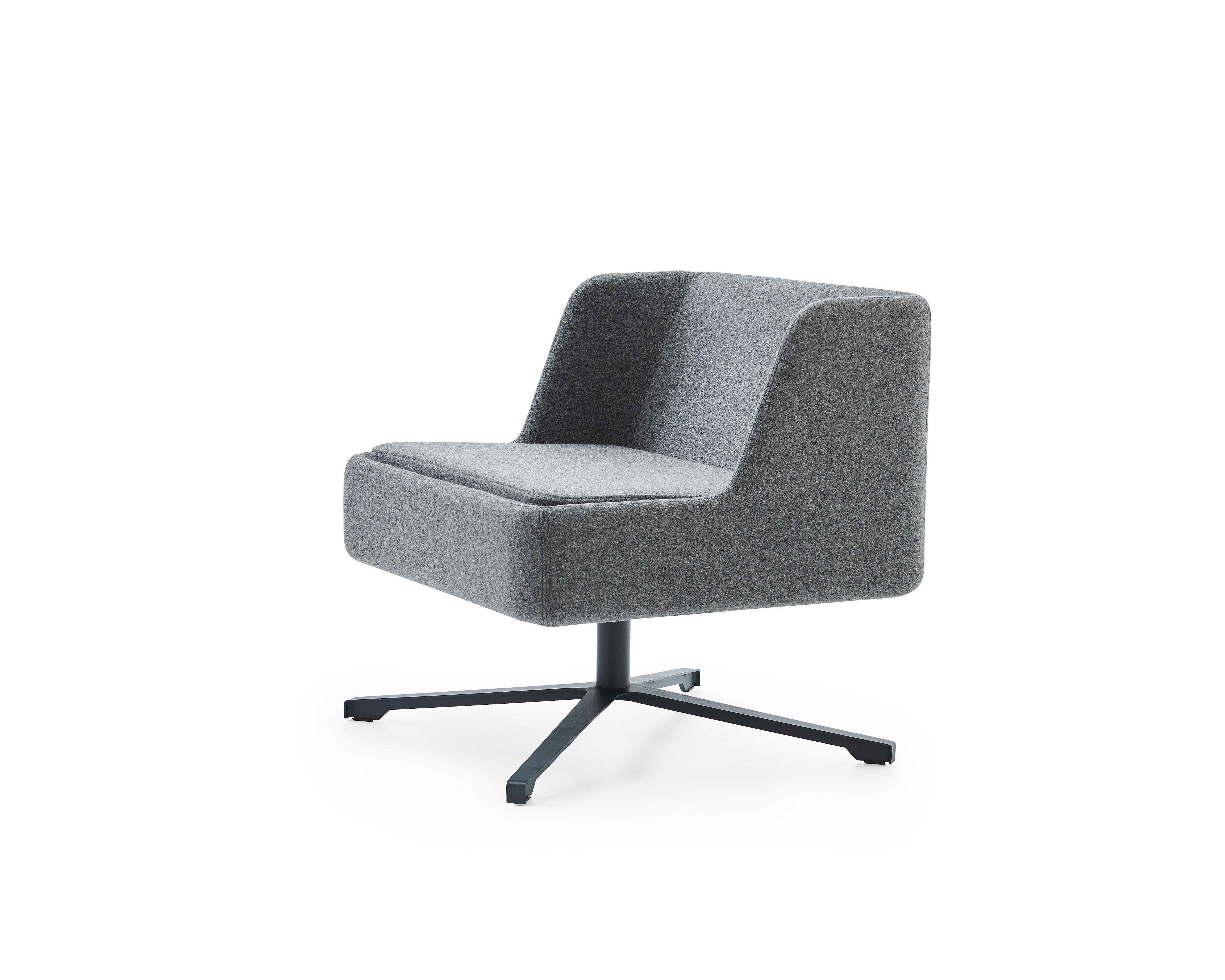 Gray swivel chair on a white background