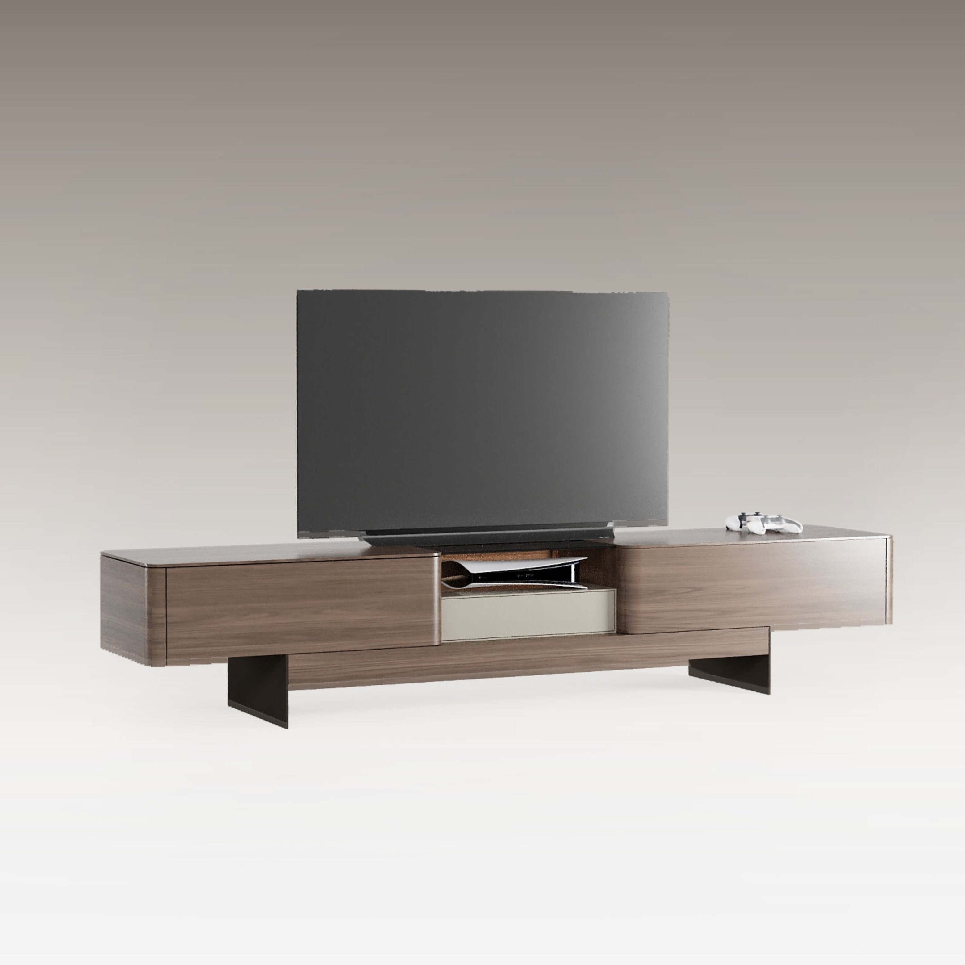 Contemporary wooden TV stand – Moderno TV Unit with sleek design and functional storage