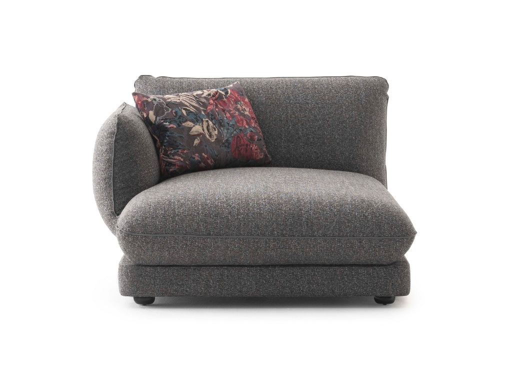 Combined front and side view of the Orbit Plus Modular Sofa, showcasing its full design and modular adaptability.